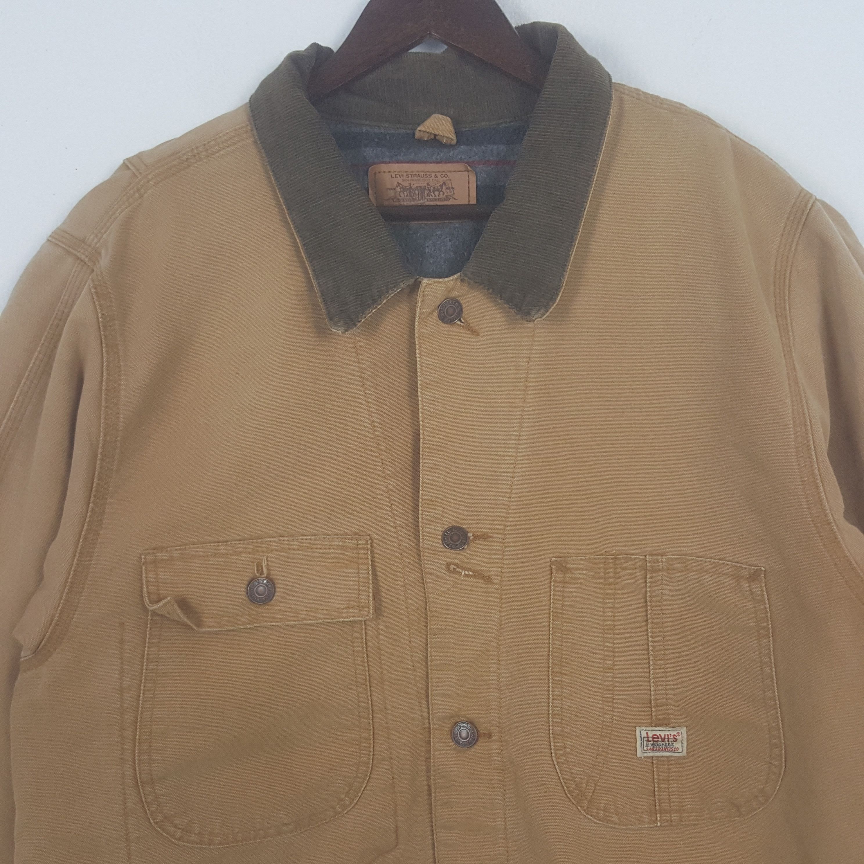 Levi's × Vintage Vintage Levis Button Up Corduroy Collar Jacket Size US XL / EU 56 / 4 - 2 Thumbnail