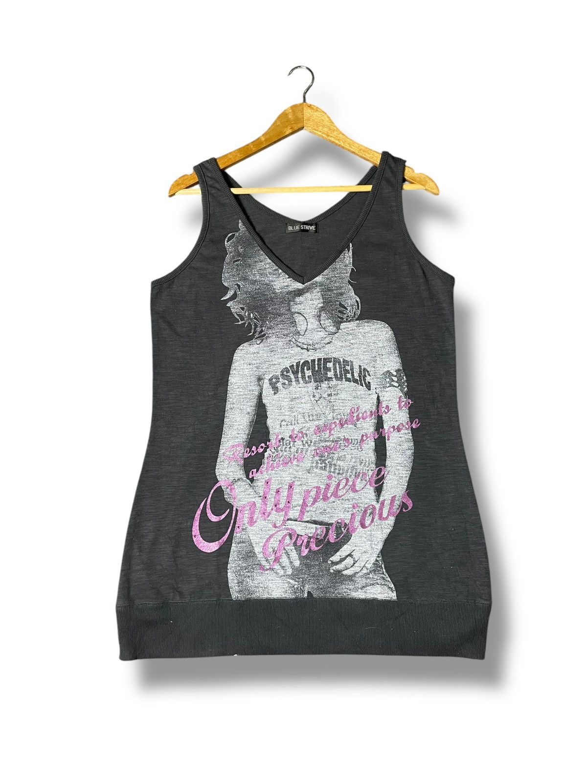 Japanese Brand Blue Strive Brand Printed Tank Tops (63) Size US XXS / EU 40 - 1 Thumbnail