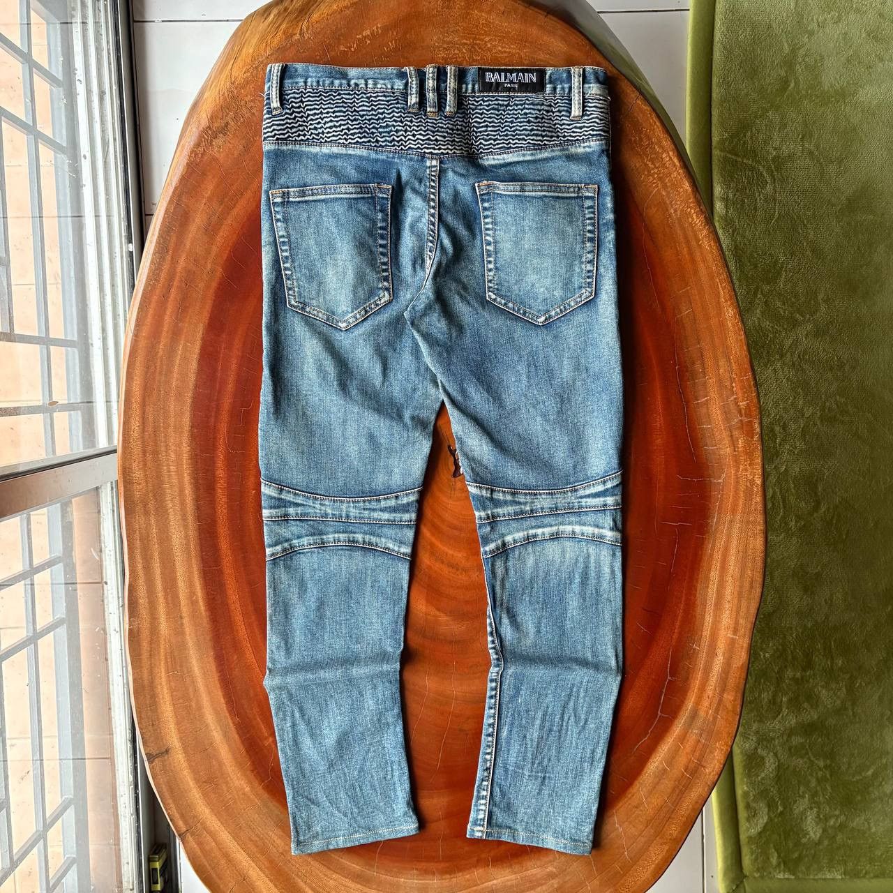 Balmain Balmain Biker Blue Washed Jeans Pants Size US 31 - 2 Thumbnail