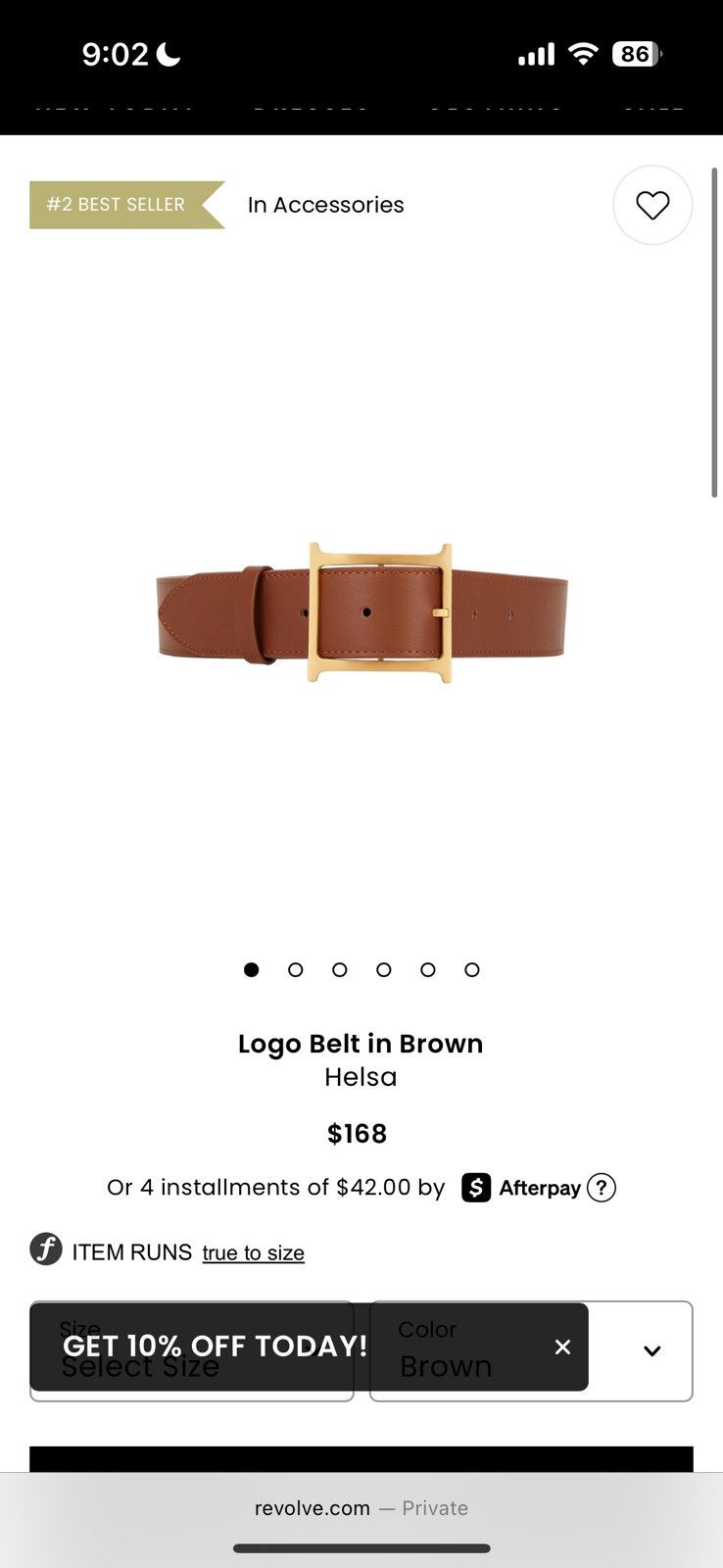 Helas Logo Belt in Brown Size ONE SIZE - 1 Thumbnail