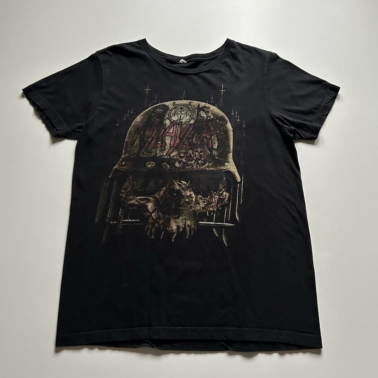 Band Tees Vintage Y2K Slayer T Shirt Medium Faded Black Skull Art Rare Size US M / EU 48-50 / 2 - 1 Thumbnail