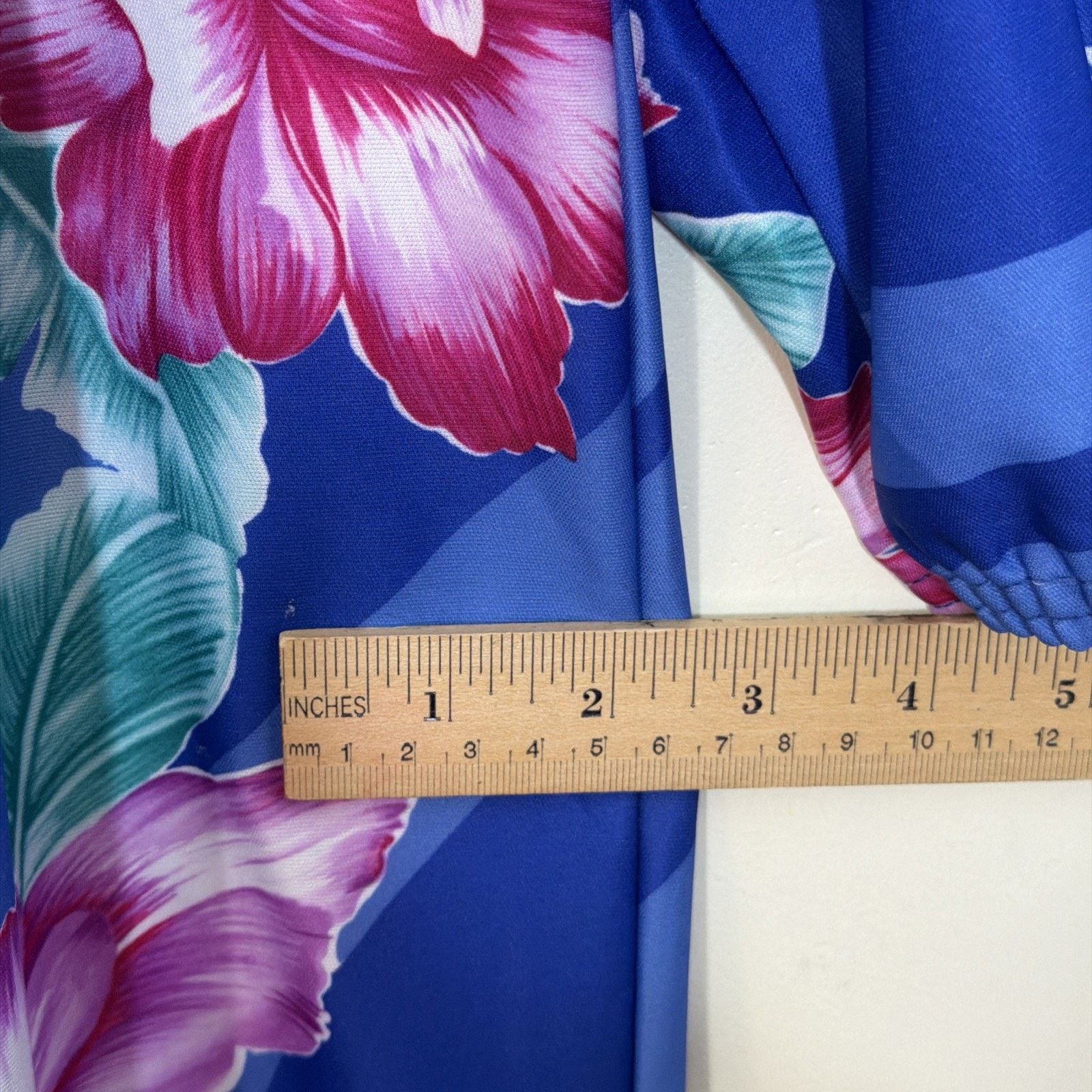 Other Muumuu Dress S Caftan Boho Floral Tropical Hibiscus Blue Size S / US 4 / IT 40 - 8 Thumbnail