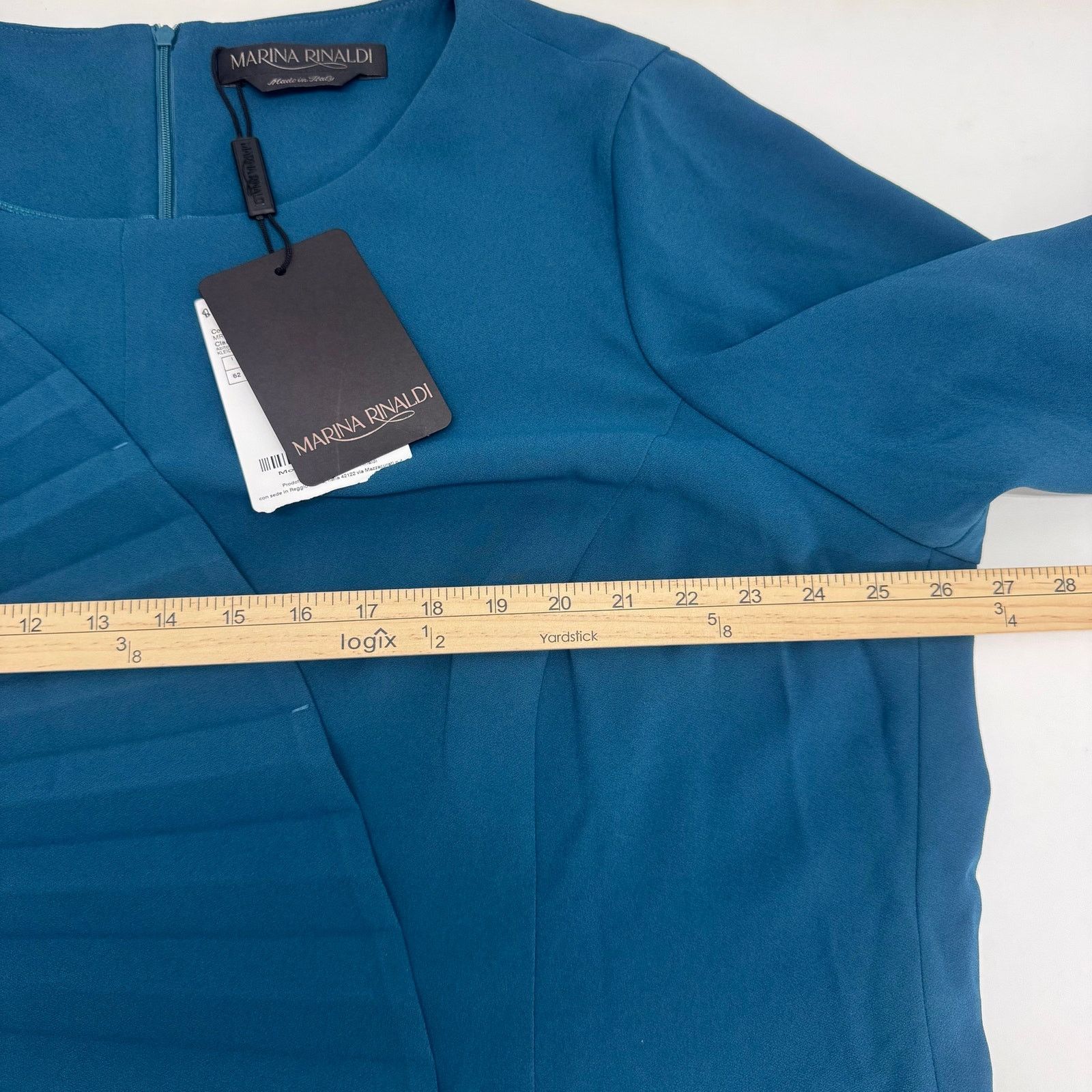 Marina Rinaldi Marina Rinaldi Blue Dizione Pleated Midi Dress Plus 24 Event Size 4XL / US 24-26 - 6 Thumbnail