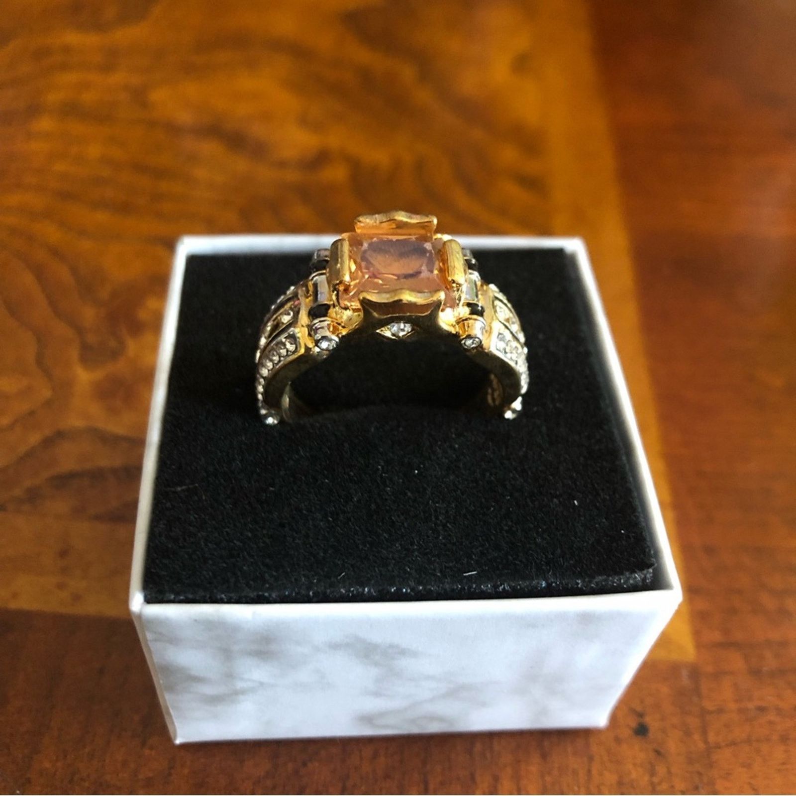 Jewelry Men’s fashionable faceted champagne stone band ring NWT 1 Size ONE SIZE - 3 Thumbnail