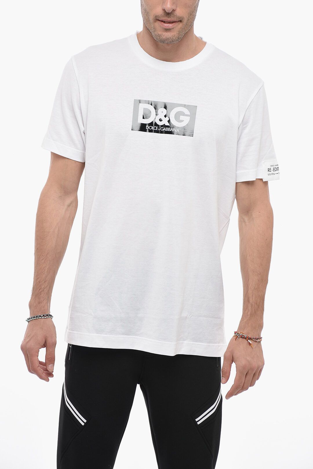 image of Dolce Gabbana Og1Mm0424 Re-Edition Printed T-Shirt In White, Men's (Size Large)