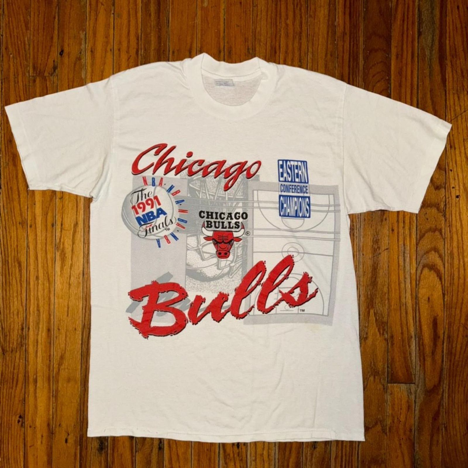 Logo 7 1991 Chicago Bulls Eastern Champions Size US L / EU 52-54 / 3 - 1 Thumbnail