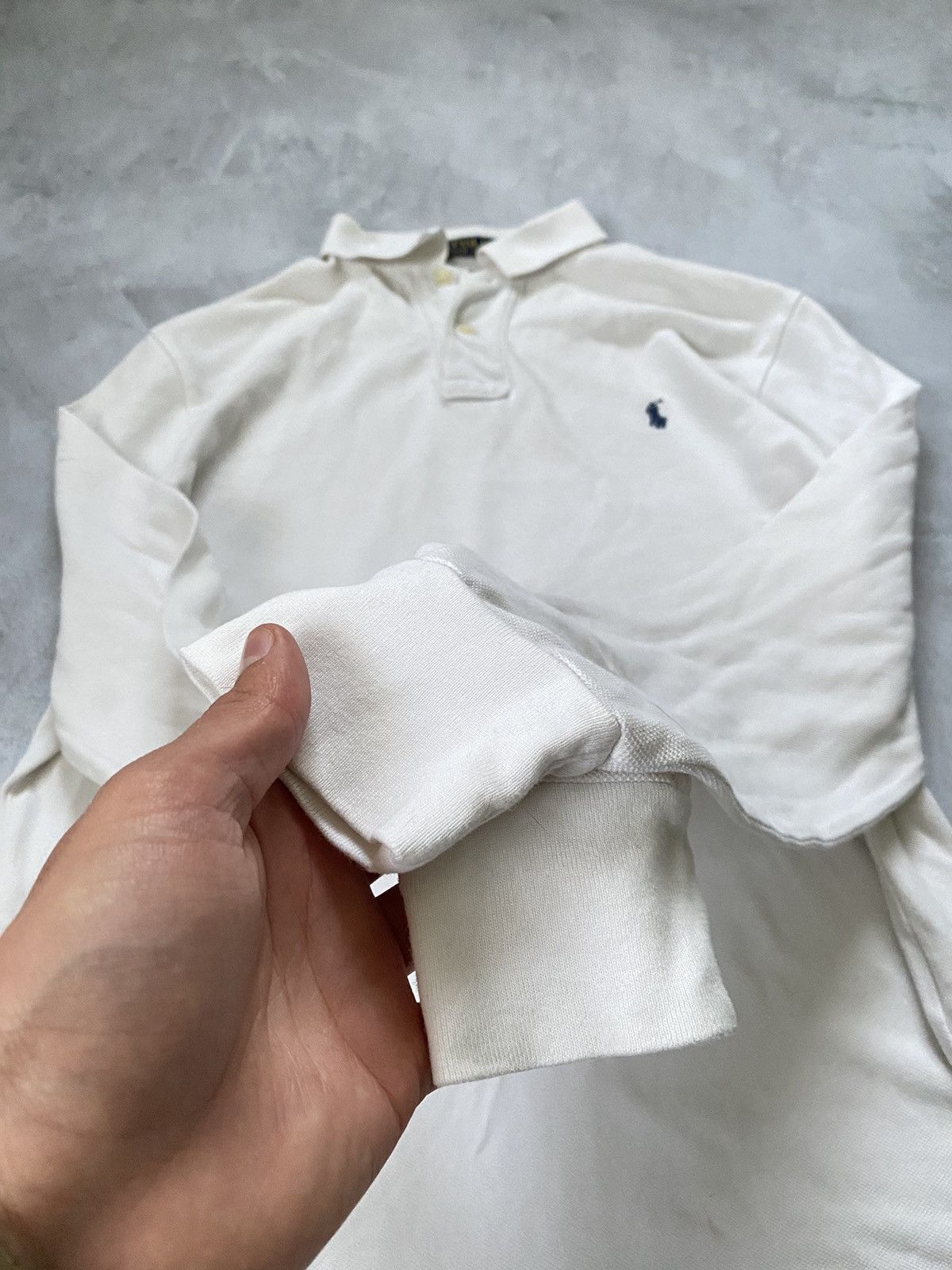 Polo Ralph Lauren Vintage Polo Ralph Lauren Rugby Long Sleeve WHITE Size US M / EU 48-50 / 2 - 2 Thumbnail