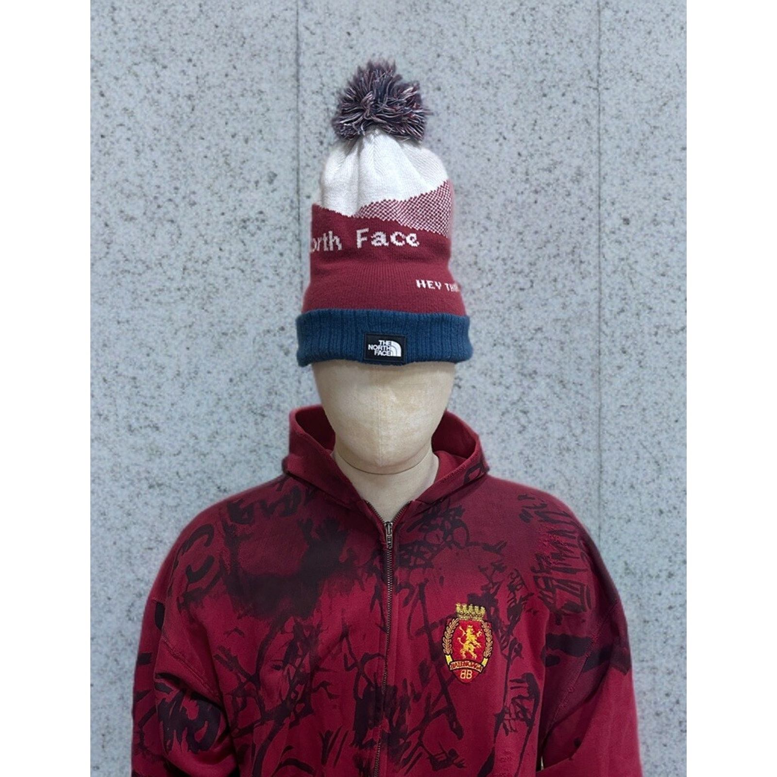 The North Face Recycled Red/Blue Pom - The North Face Unisex Hat Size ONE SIZE - 1 Thumbnail