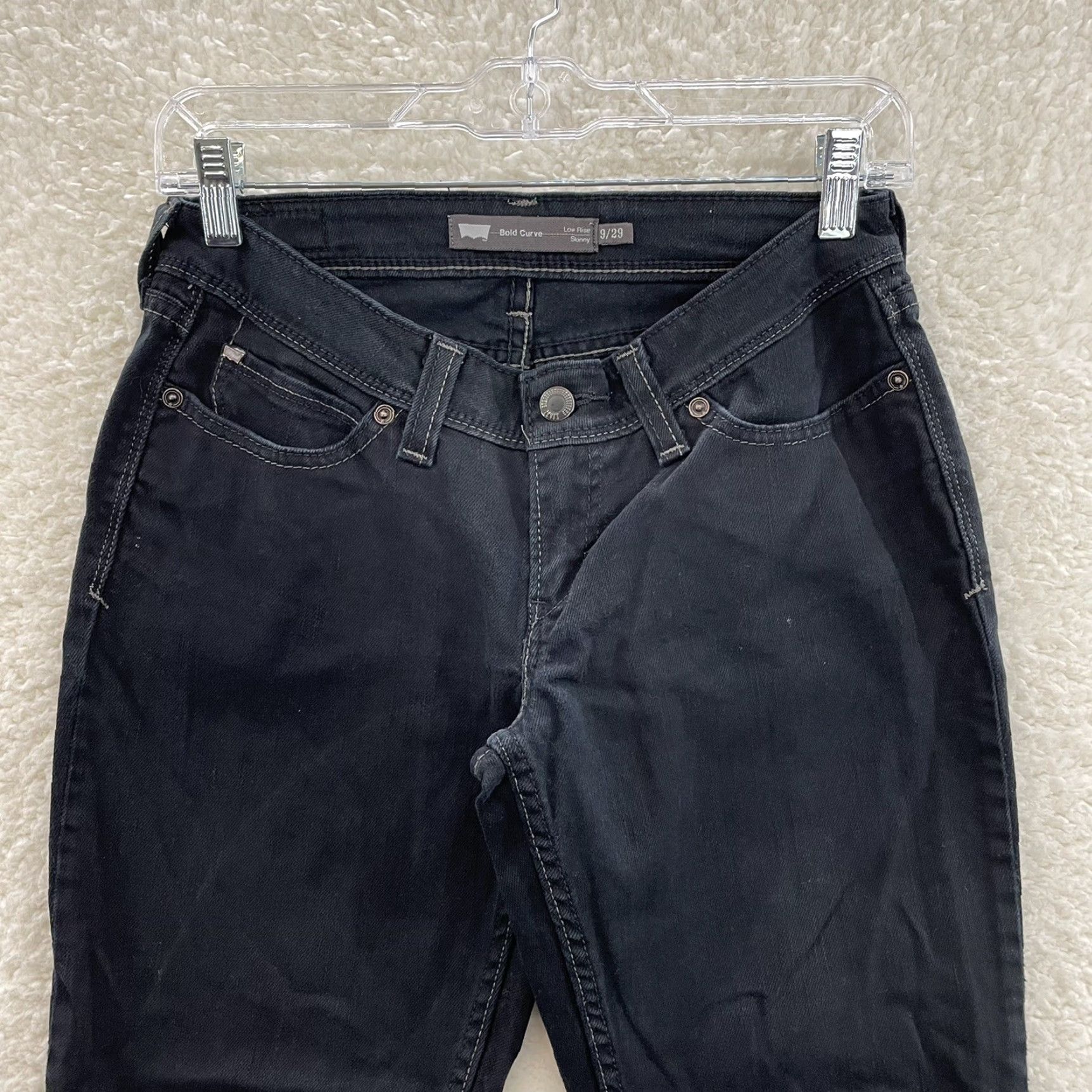 Levi's Levi's Jeans Skinny Womens Black Stretch Low Rise Cropped Bold Curve 8 29 28 denim Regular Sized XS? No. Size 30" / US 8 / IT 44 - 3 Thumbnail