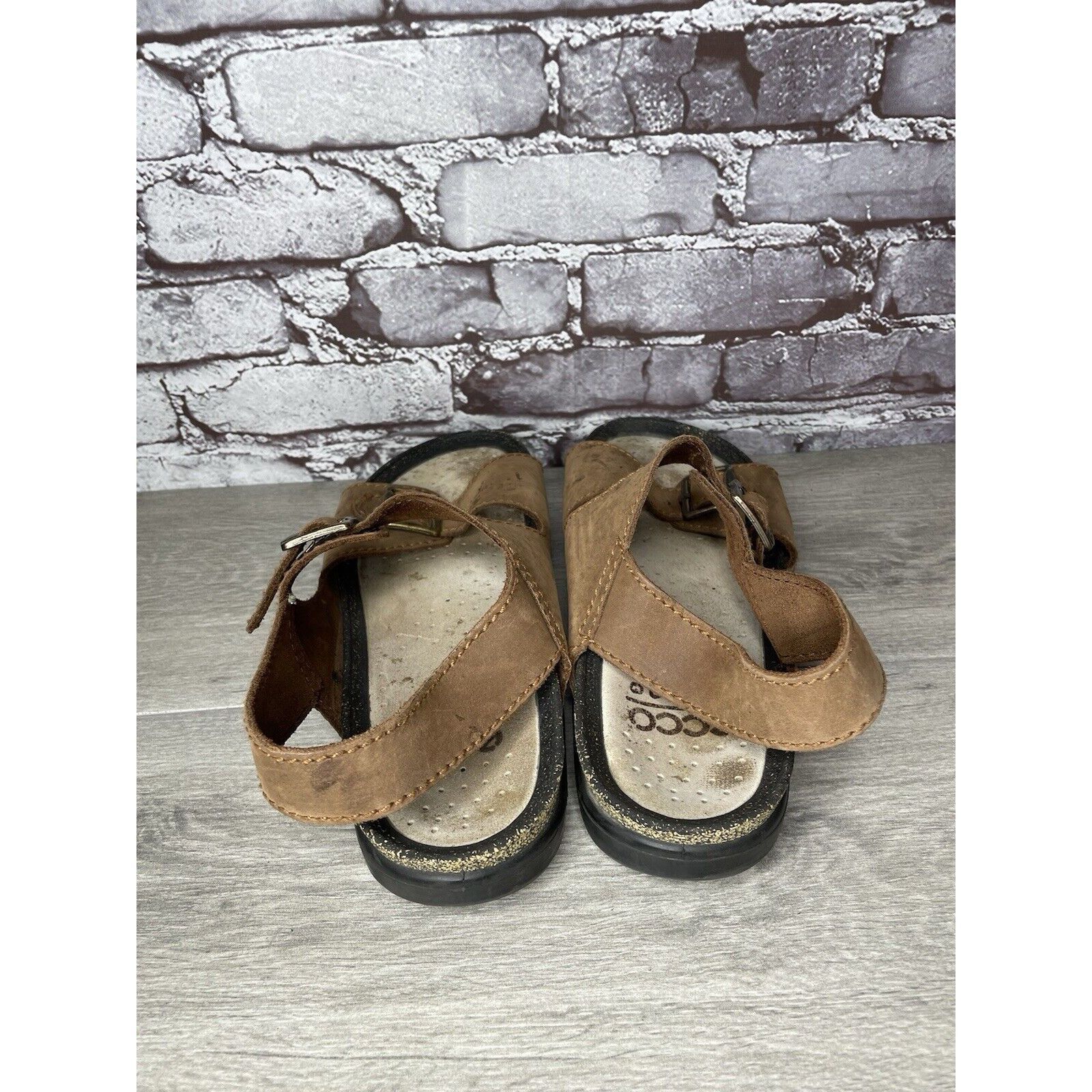Ecco Ecco Cosmo Brown Leather Casual Comfort Cork Strap Sandals M Size US 13 / EU 46 - 4 Thumbnail