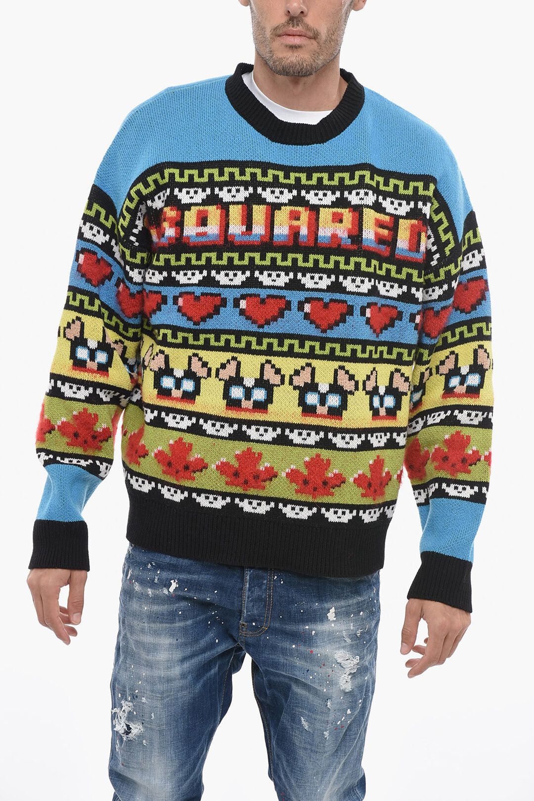 Mohair-Blend Sweater CIRO with Graphic Embroidery