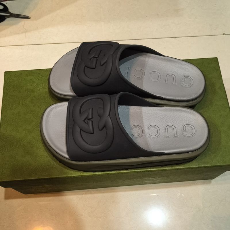 Gucci Gucci Gray Thick-Soled Slide Sandals for Men - Size US 7.5 / EU 40-41 - 1 Thumbnail