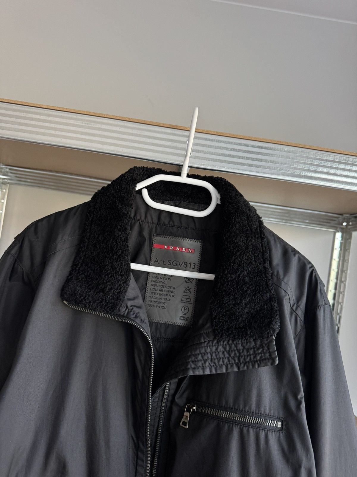 Prada Vintage Prada Black Tab Nylon Fur Bomber Jacket 2000s Luxury Size US L / EU 52-54 / 3 - 2 Thumbnail