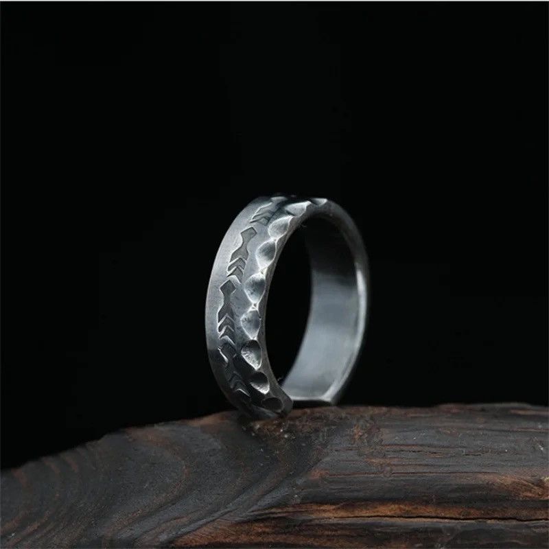 Jewelry × Vintage Retro Mysterious Lines Pattern Open Size Ring Size ONE SIZE - 6 Thumbnail