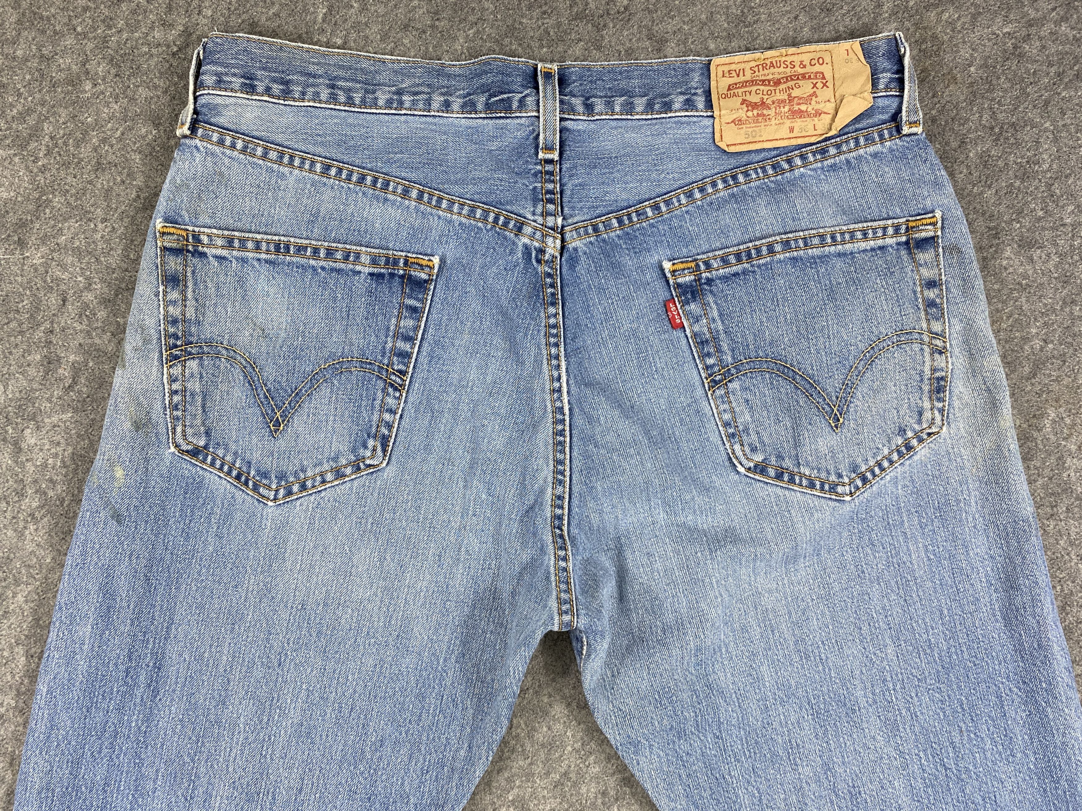 Levi's Distressed Blue Vintage Levi's 501 35x29.5 Denim -JN2336 Size US 35 - 4 Thumbnail