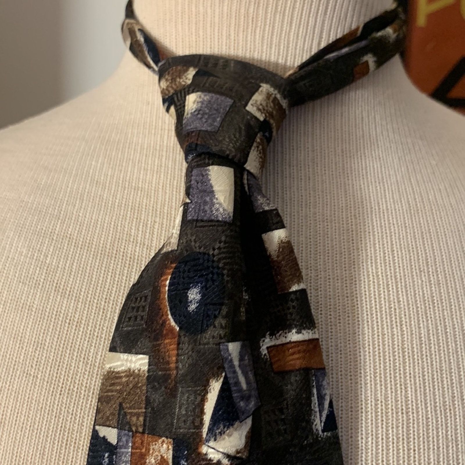 Vintage Paul Klee Designers in Motion Abstract Cubist silk necktie Size ONE SIZE - 3 Thumbnail