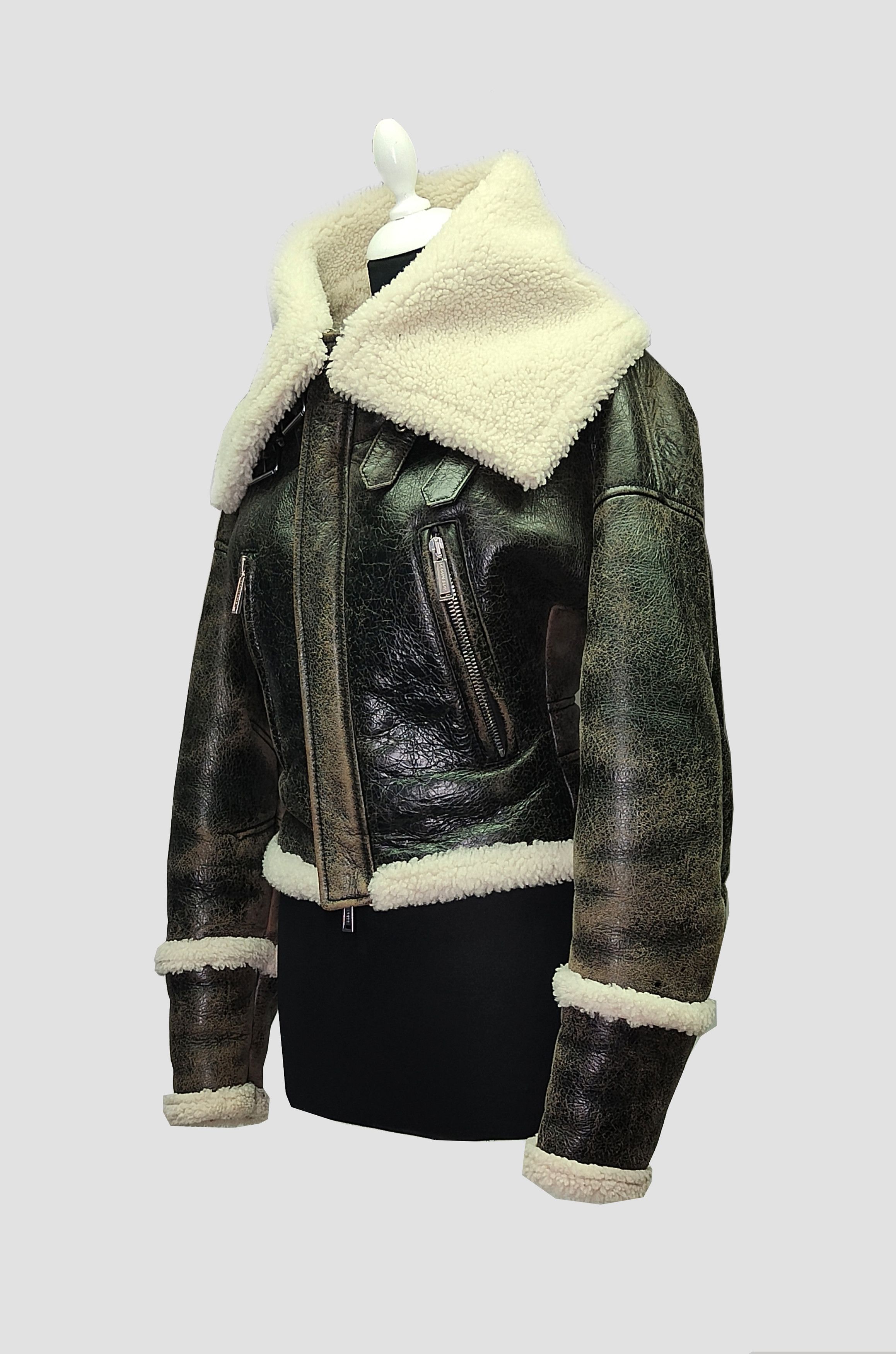 Dsquared2 Dsquared2 _ Lamb Leather Shearling _ Fur _ Aviator Jacket Size S / US 4 / IT 40 - 3 Thumbnail