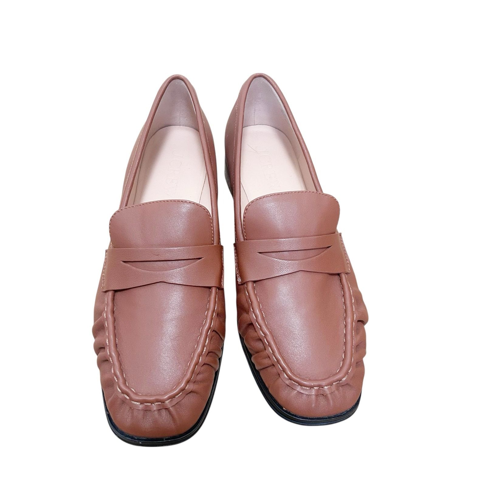 J.Crew J. Crew Brown Leather Maison Ruched Loafers Sz 9 Size US 9 / IT 39 - 2 Thumbnail