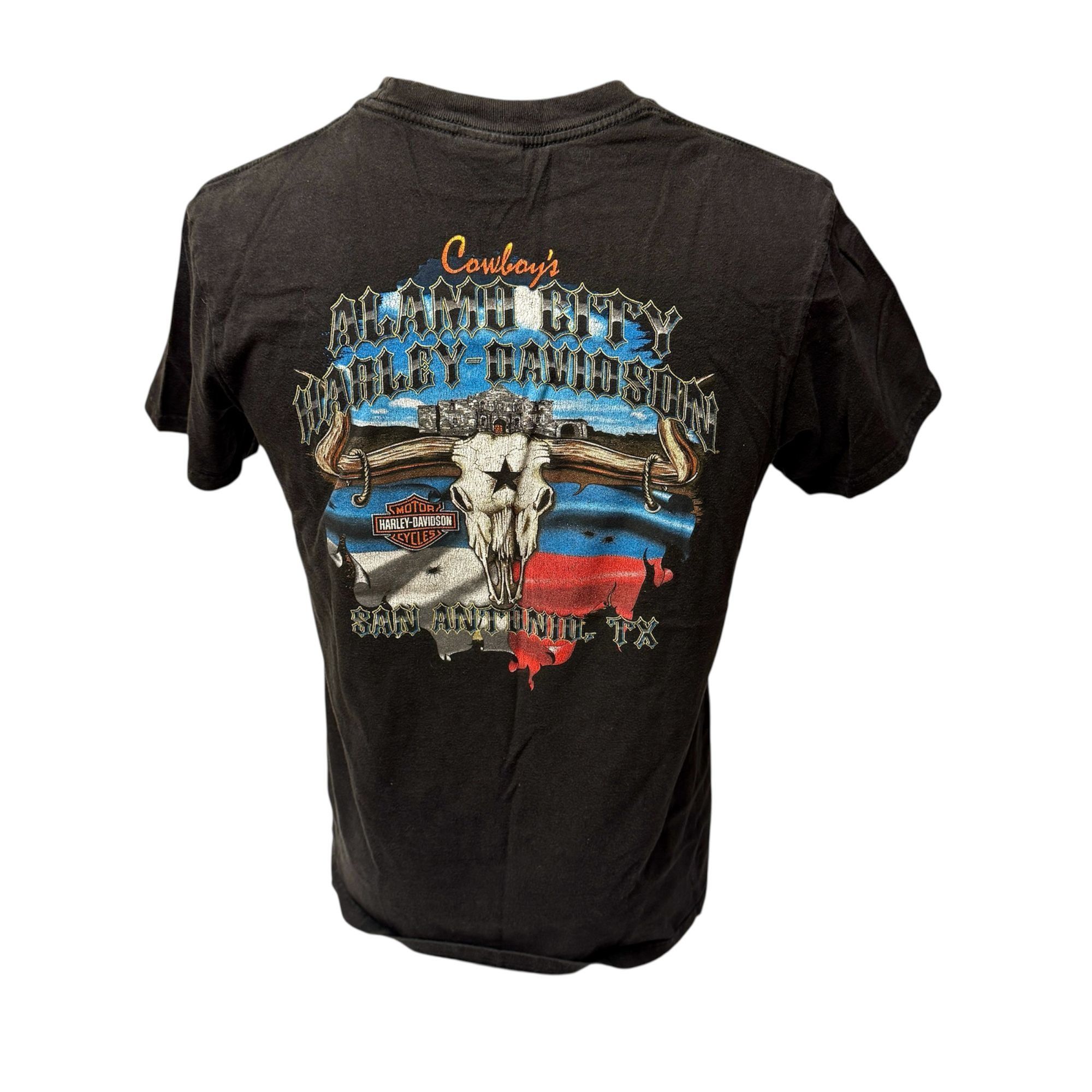 Harley Davidson 90’s Motorcycle COWBOYS ALAMO CITY Texas Longhorn BIKER Tee Size US M / EU 48-50 / 2 - 2 Thumbnail