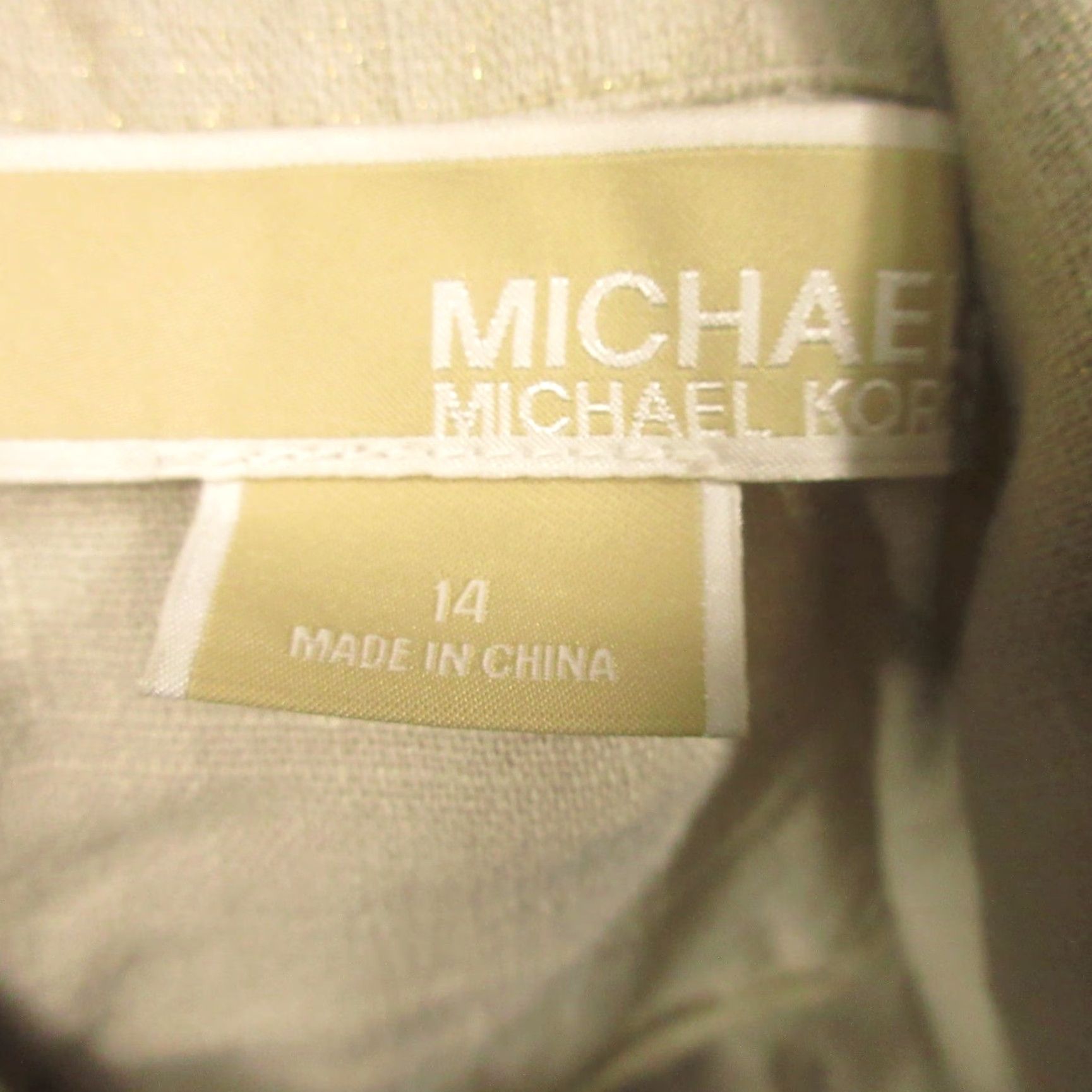 Michael Kors Michael Kors Linen Jacket Womens Medium Khaki White 3/4 Sleeve Ruffle Neck Pockets Zip Snap Utility Jacket Size M / US 6-8 / IT 42-44 - 4 Thumbnail