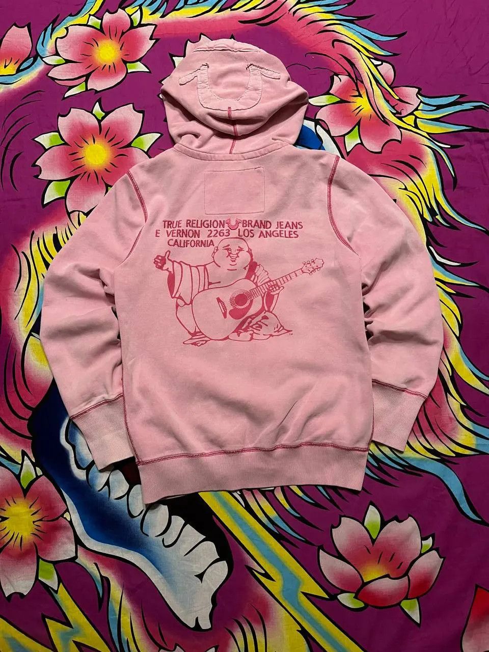 True Religion True Religion zip hoodie y2k style pink big logo Size L / US 10 / IT 46 - 2 Thumbnail