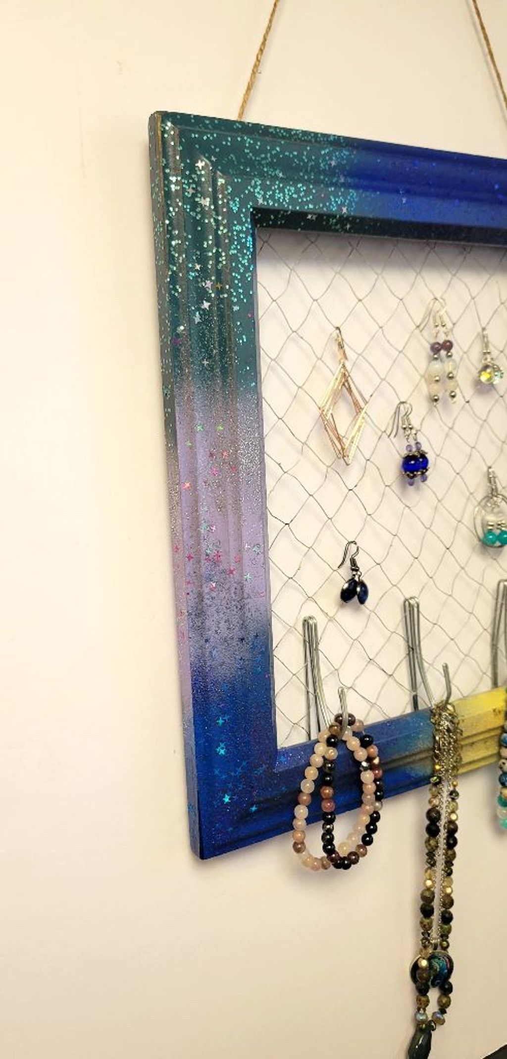 Handmade Upcycled photo frame jewelry organizer Size ONE SIZE - 5 Thumbnail