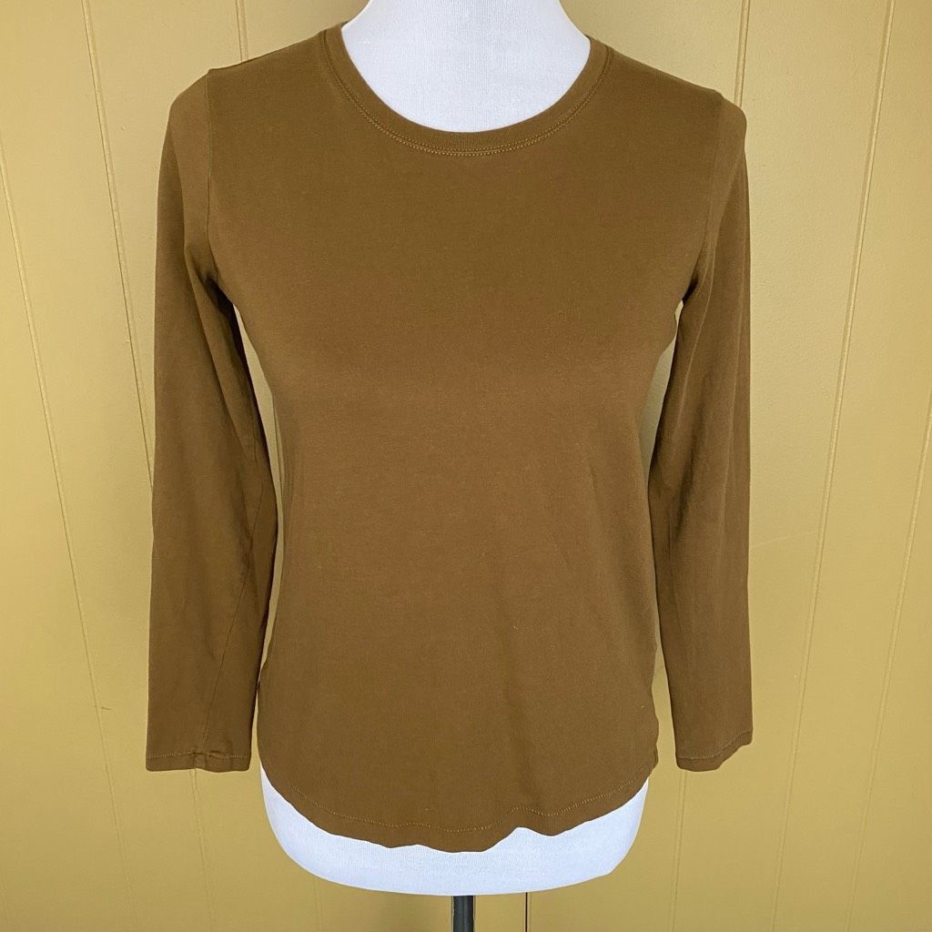 Madewell Madewell women XS scoopneck Longsleeve fitted tan shirt Size XS / US 0-2 / IT 36-38 - 1 Thumbnail