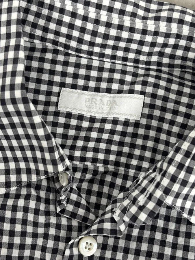Prada SS2008 Prada Black White Checkered Shirt Size US M / EU 48-50 / 2 - 9 Thumbnail