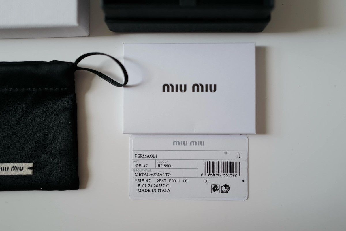 Miu Miu MIU MIU Enameled Metal Hair Clip RED Size ONE SIZE - 5 Thumbnail