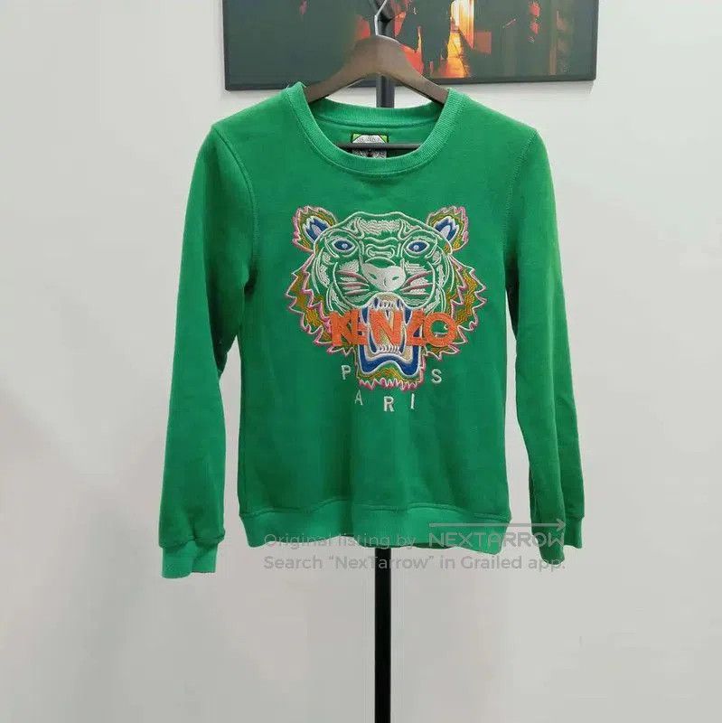 Kenzo KENZO Green Cotton Long Sleeve Sweatshirt . Size S / US 4 / IT 40 - 1 Thumbnail