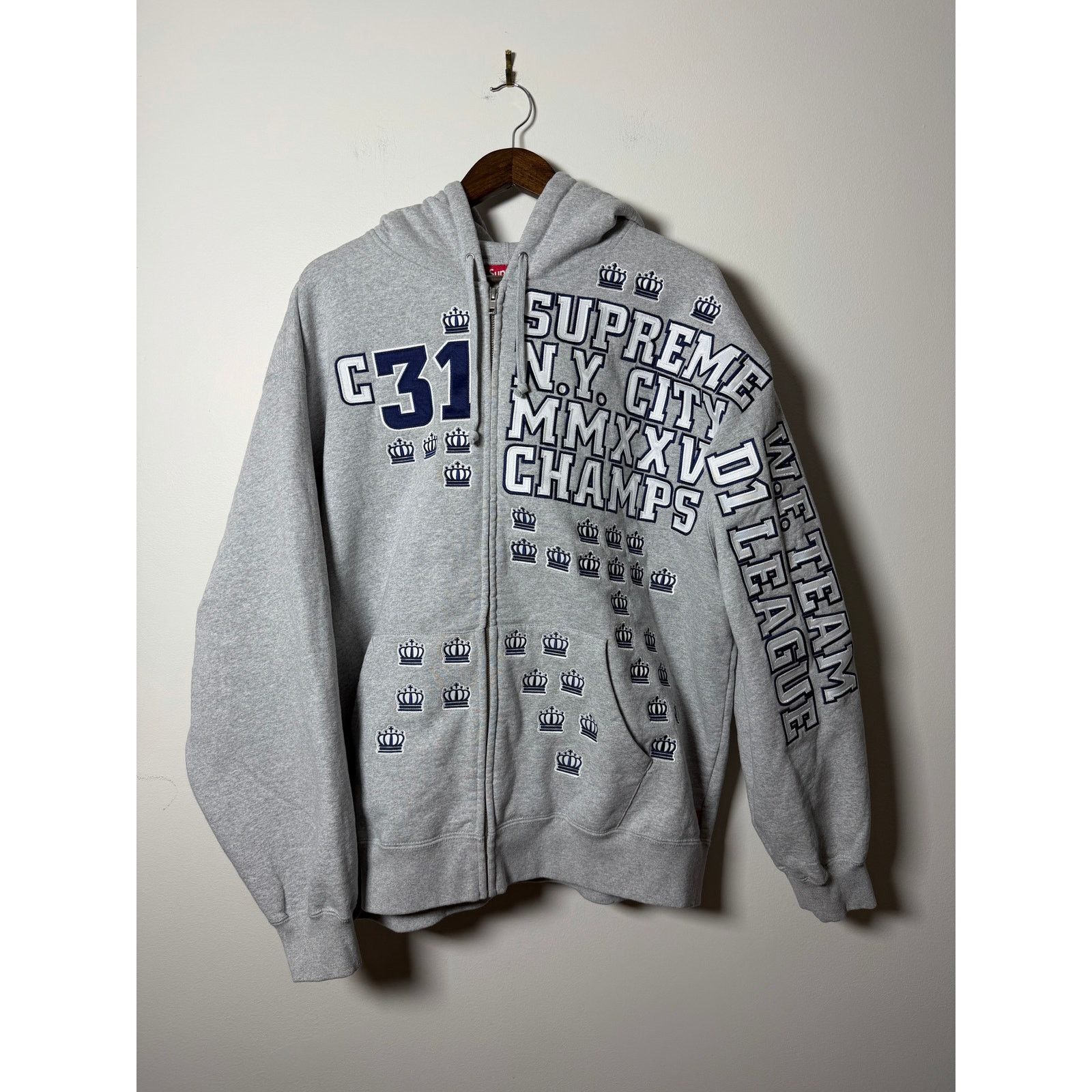 Supreme Supreme League Champs Zip Up Hooded Sweatshirt | Grailed