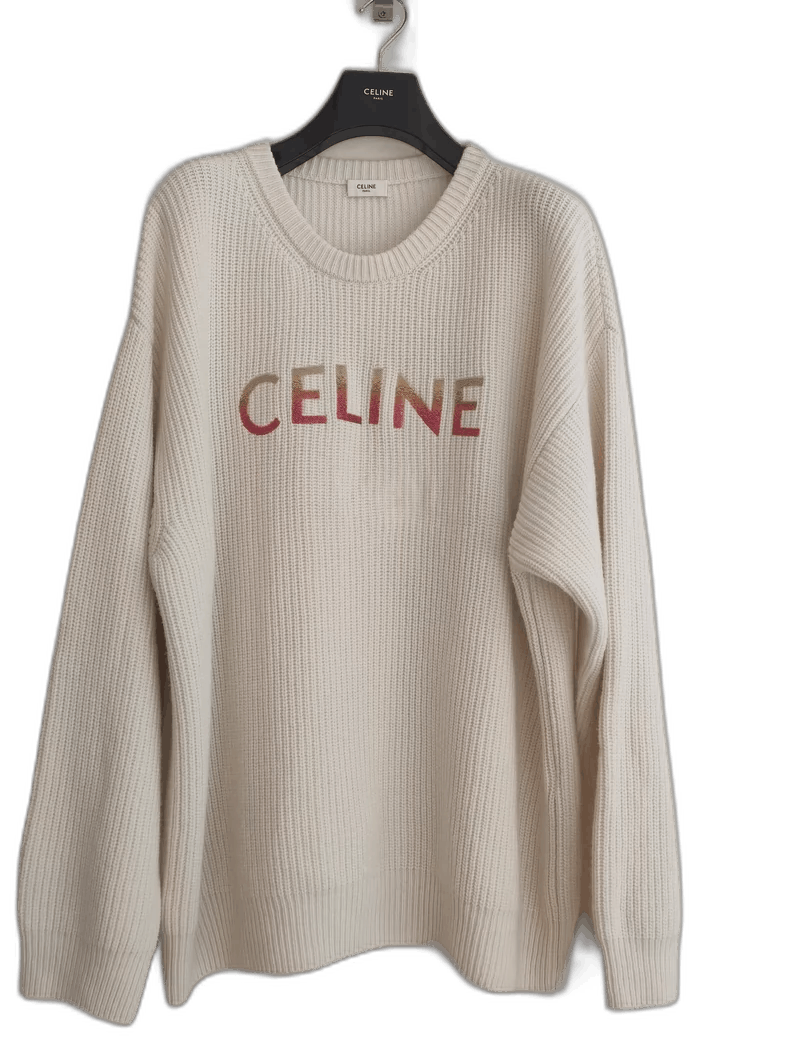 Celine Celine Logo Sweater with Sequins Size US L / EU 52-54 / 3 - 1 Thumbnail