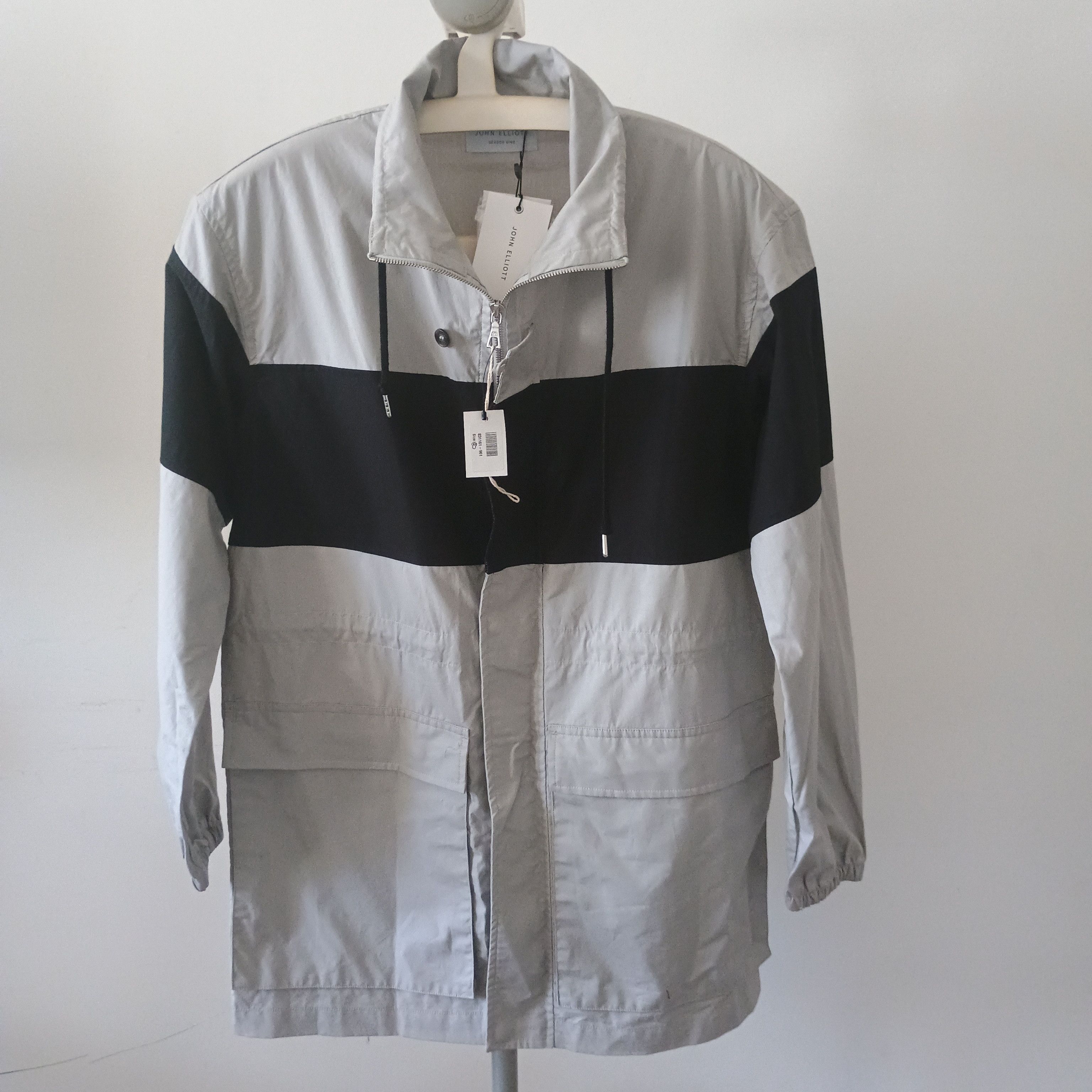 John Elliott Season Nine Gray Black Cotton Lightweight Parka Jacket Size US S / EU 44-46 / 1 - 1 Thumbnail
