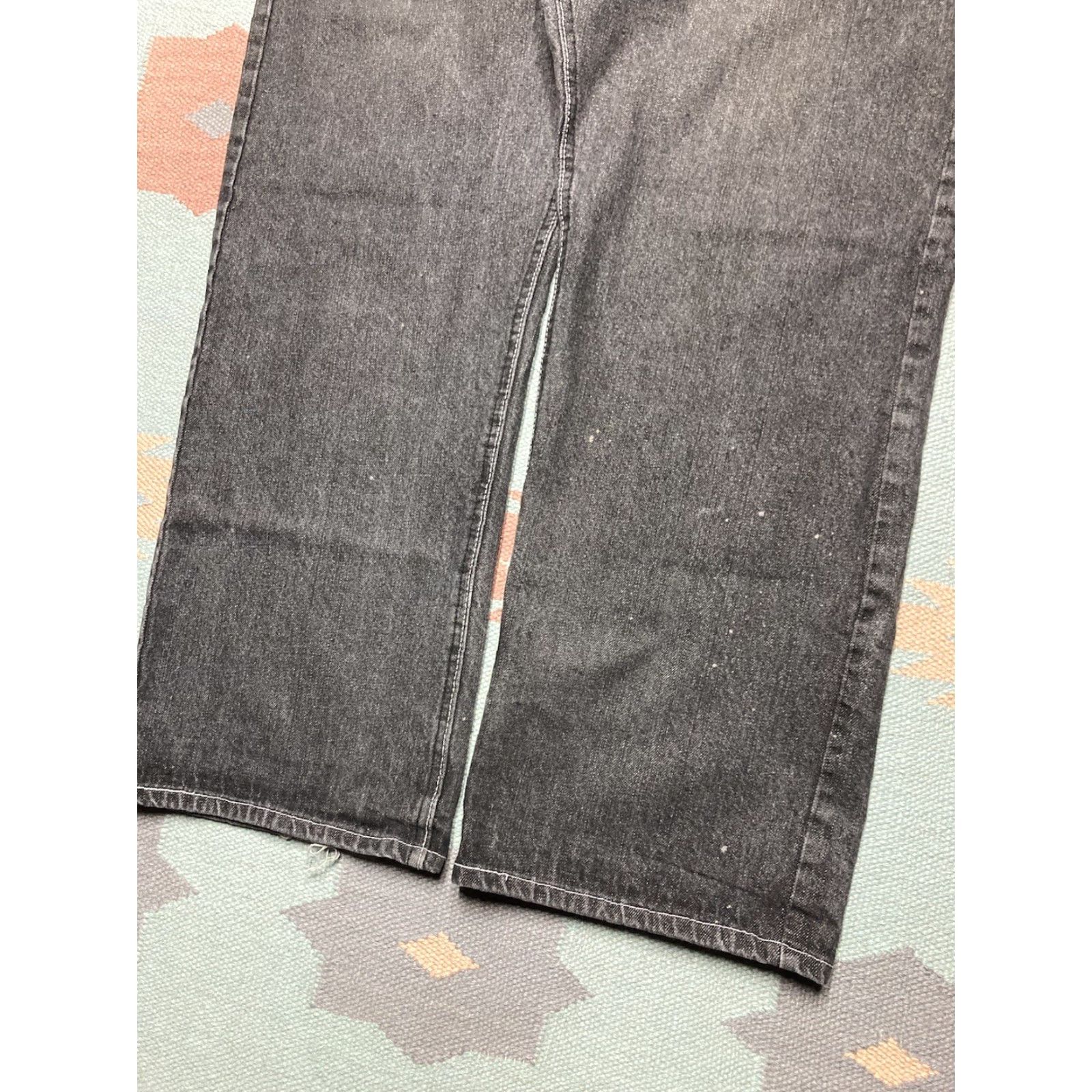 Vintage VINTAGE Soulja Jeans Jeans 36x29 Black Embroidered Cyber Goth Wide-Leg Baggy Y2K Skater Men Size US 36 / EU 52 - 5 Thumbnail