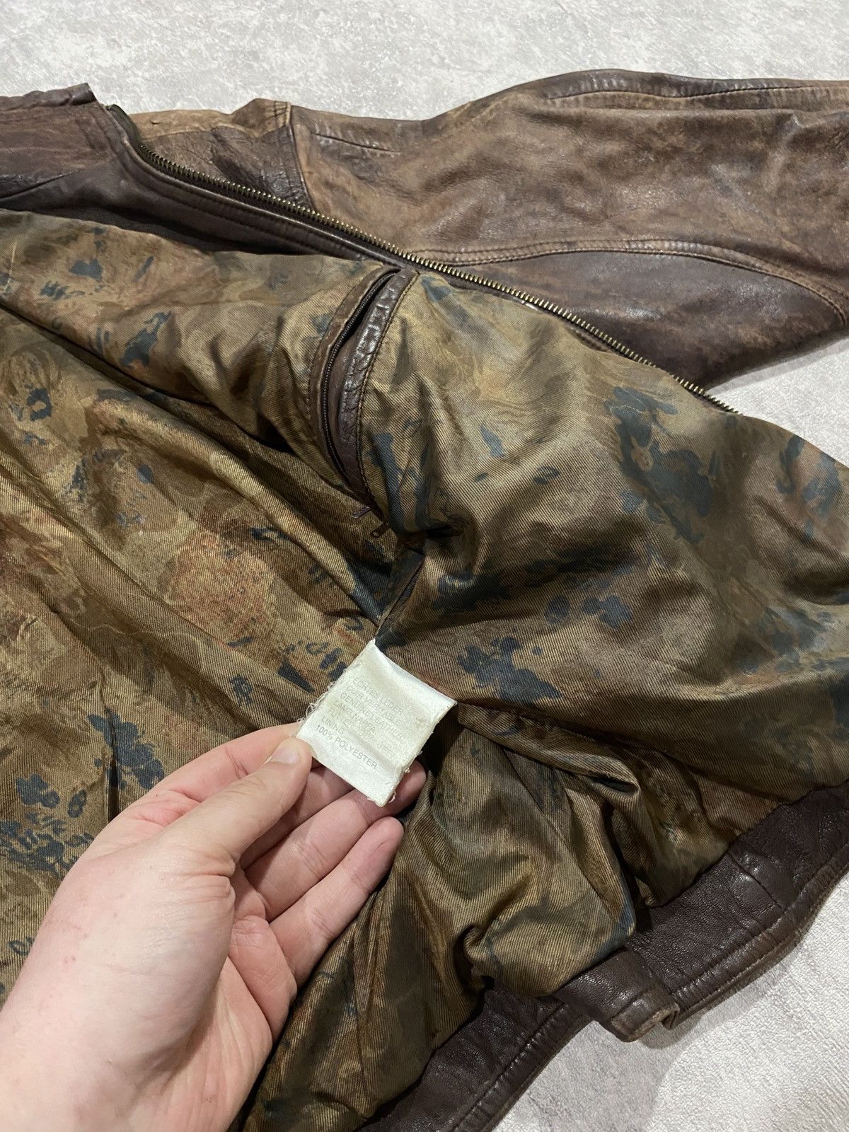 Le Grande Bleu (L.G.B.) Vintage Distressed Leather Jacket LGB If Six Was Nine Style Size M / US 6-8 / IT 42-44 - 15 Thumbnail