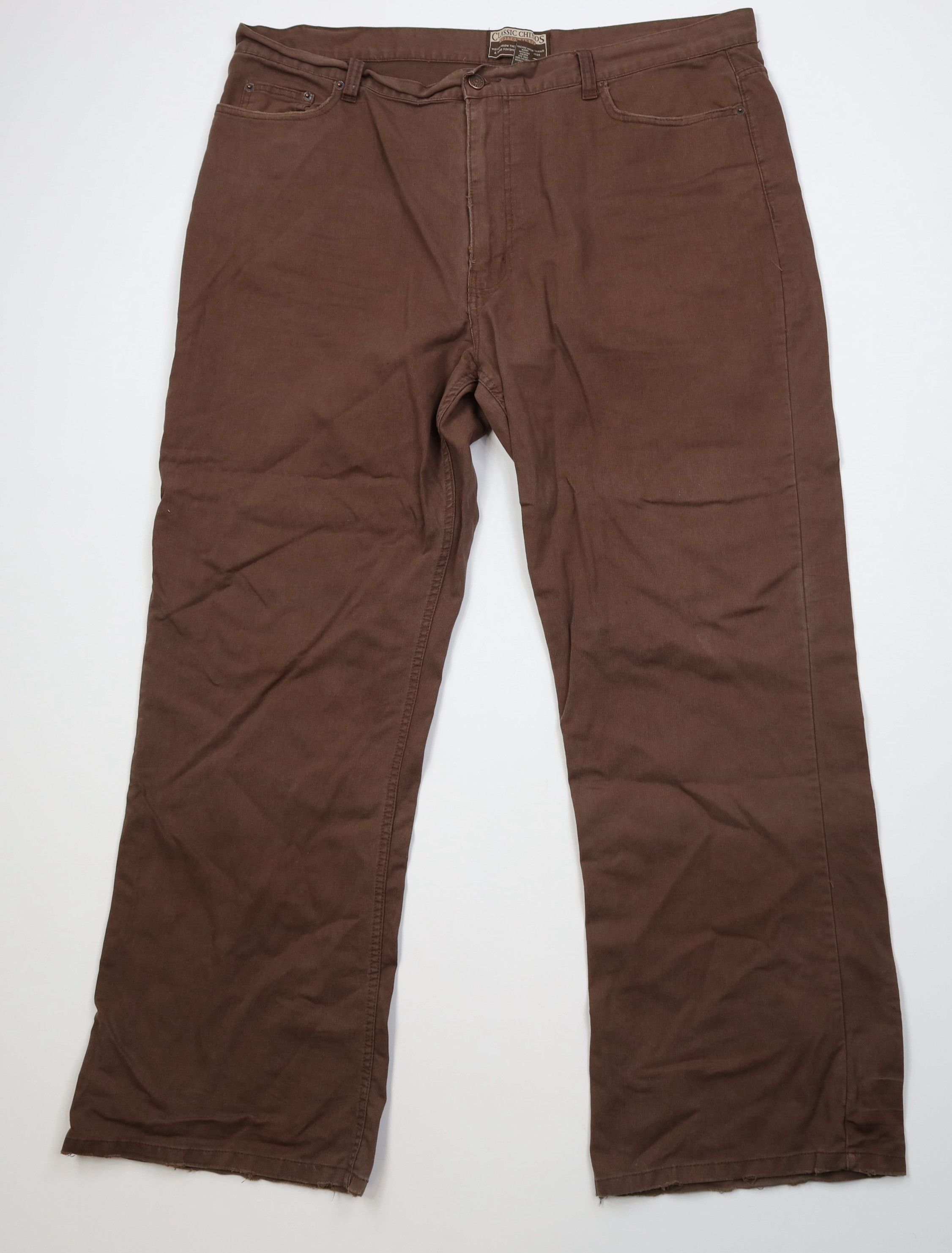 Vintage Vintage 90s Y2K Streetwear Baggy Wide Leg Twill Pants Brown Size US 42 / EU 58 - 1 Thumbnail