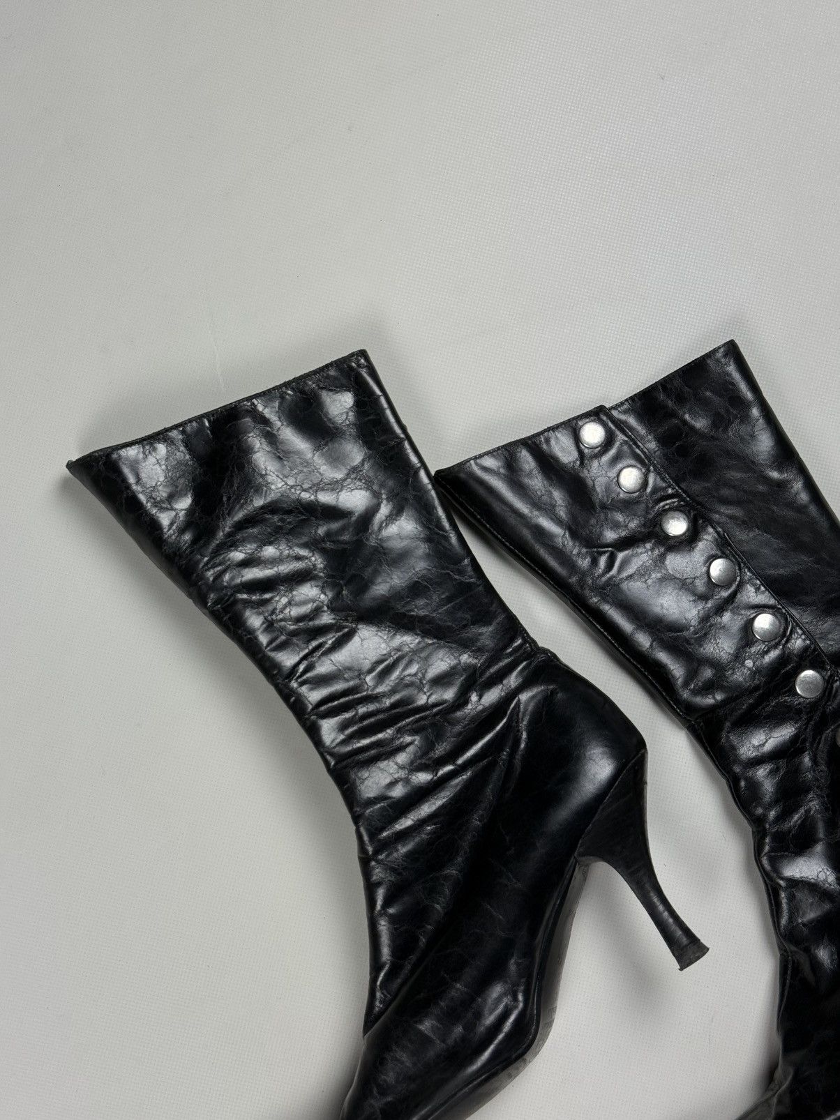 Buffalo London Buffalo London Y2K Leather To The Knee Mid Calf Heels Boots Size US 9 / IT 39 - 4 Thumbnail