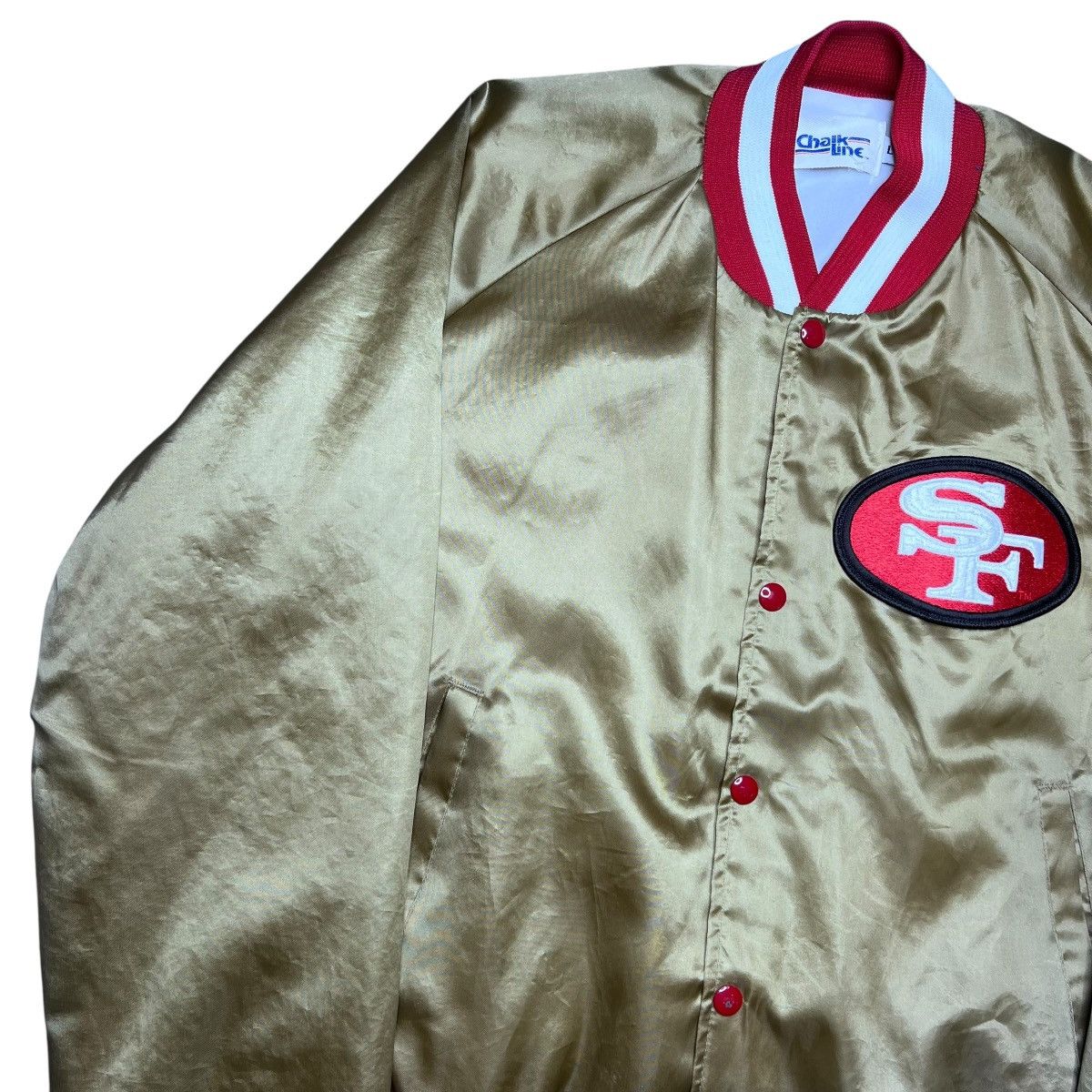 NFL San Francisco 49ers Chalk Line Plain Back Satin Jacket