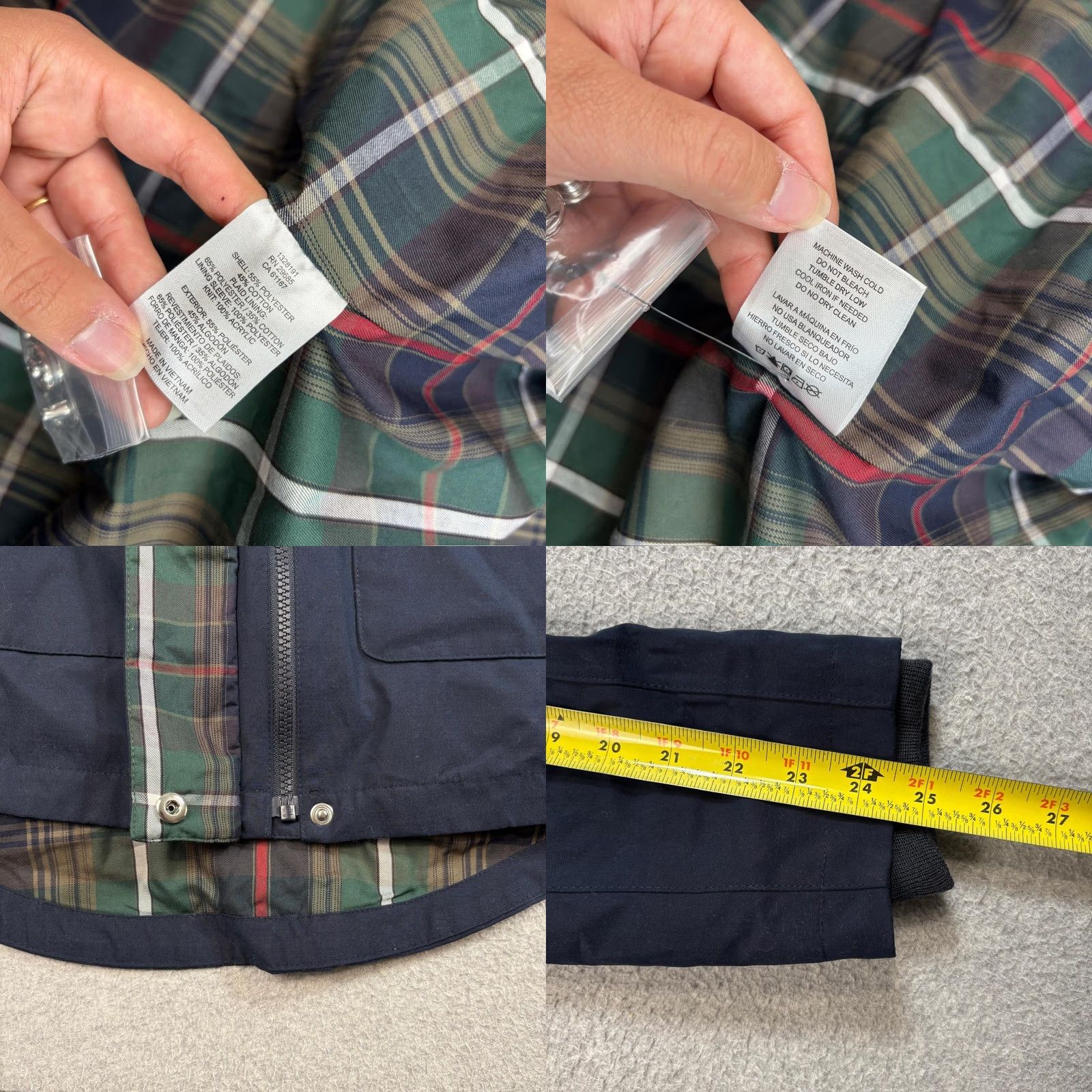 Pendleton Pendleton Jacket Mens Small Navy Blue Seam Seal Waterproof Parka Plaid Lined Hooded Vintage No Size US S / EU 44-46 / 1 - 8 Thumbnail