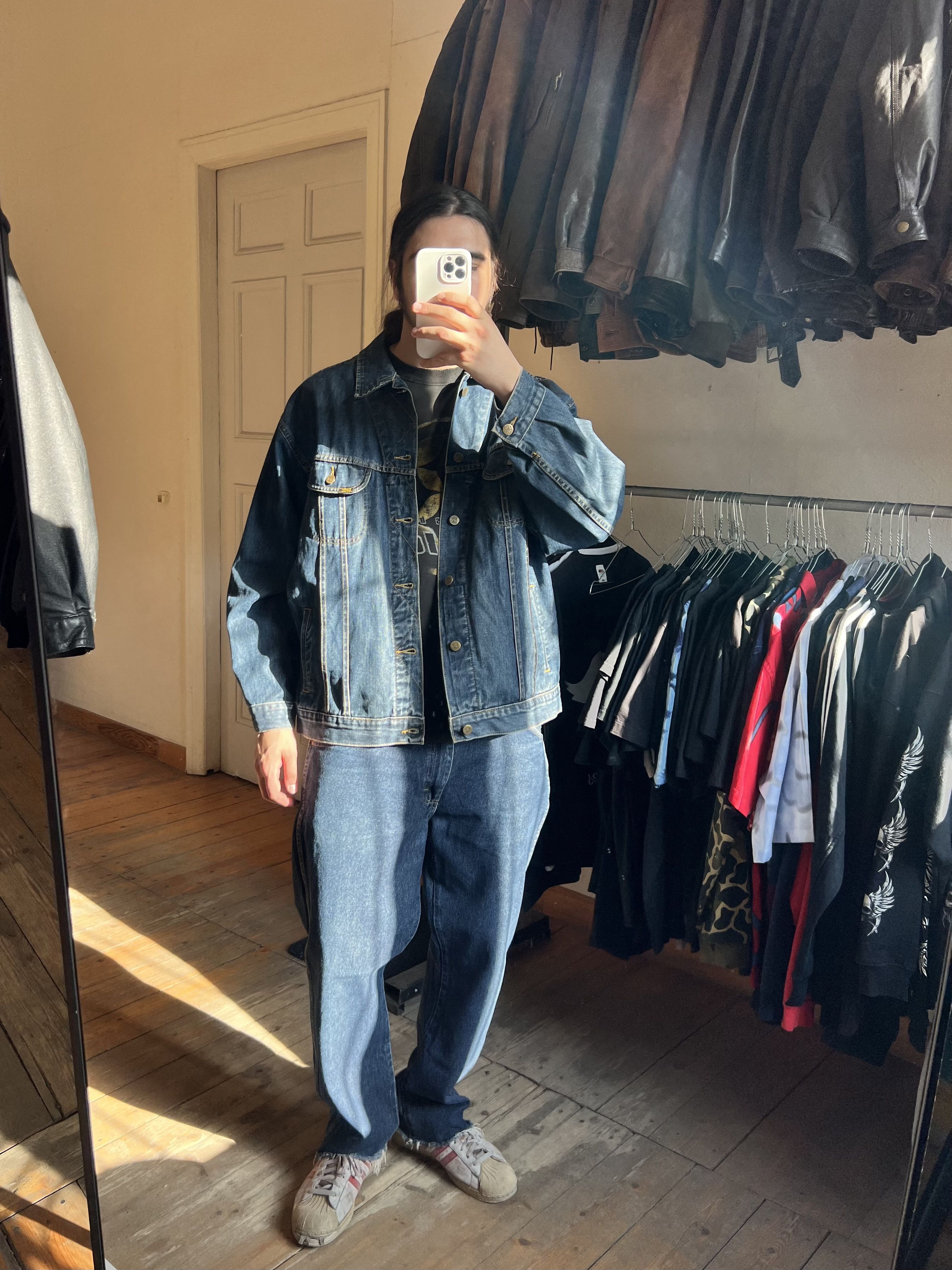 Lee Lee Vintage Heavy Trucker Denim NFS Fade Jacket Bomber Size US XXL / EU 58 / 5 - 2 Thumbnail
