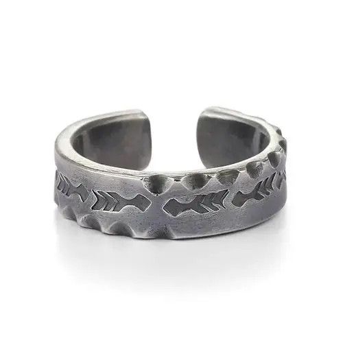 Vintage Retro Mysterious Lines Pattern Unisex Rings Open Size Size ONE SIZE - 3 Thumbnail