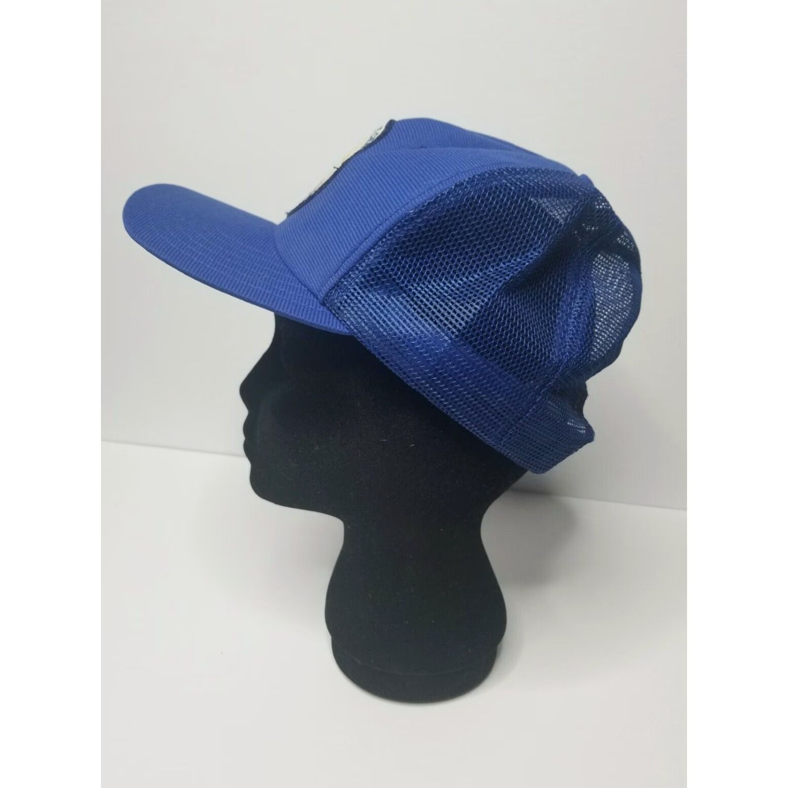 Vintage Vintage DeLong Houston Hat Baseball Trucker Cap Dad Hat Snapback Blue 90s Mens Adjustable Size ONE SIZE - 5 Thumbnail