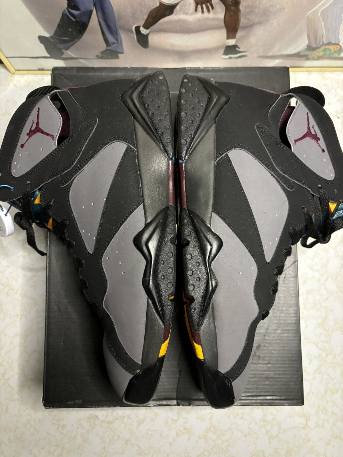Jordan Brand Air Jordan 7 Retro 2015 Bordeaux 2015 Size US 11.5 / EU 44-45 - 4 Thumbnail