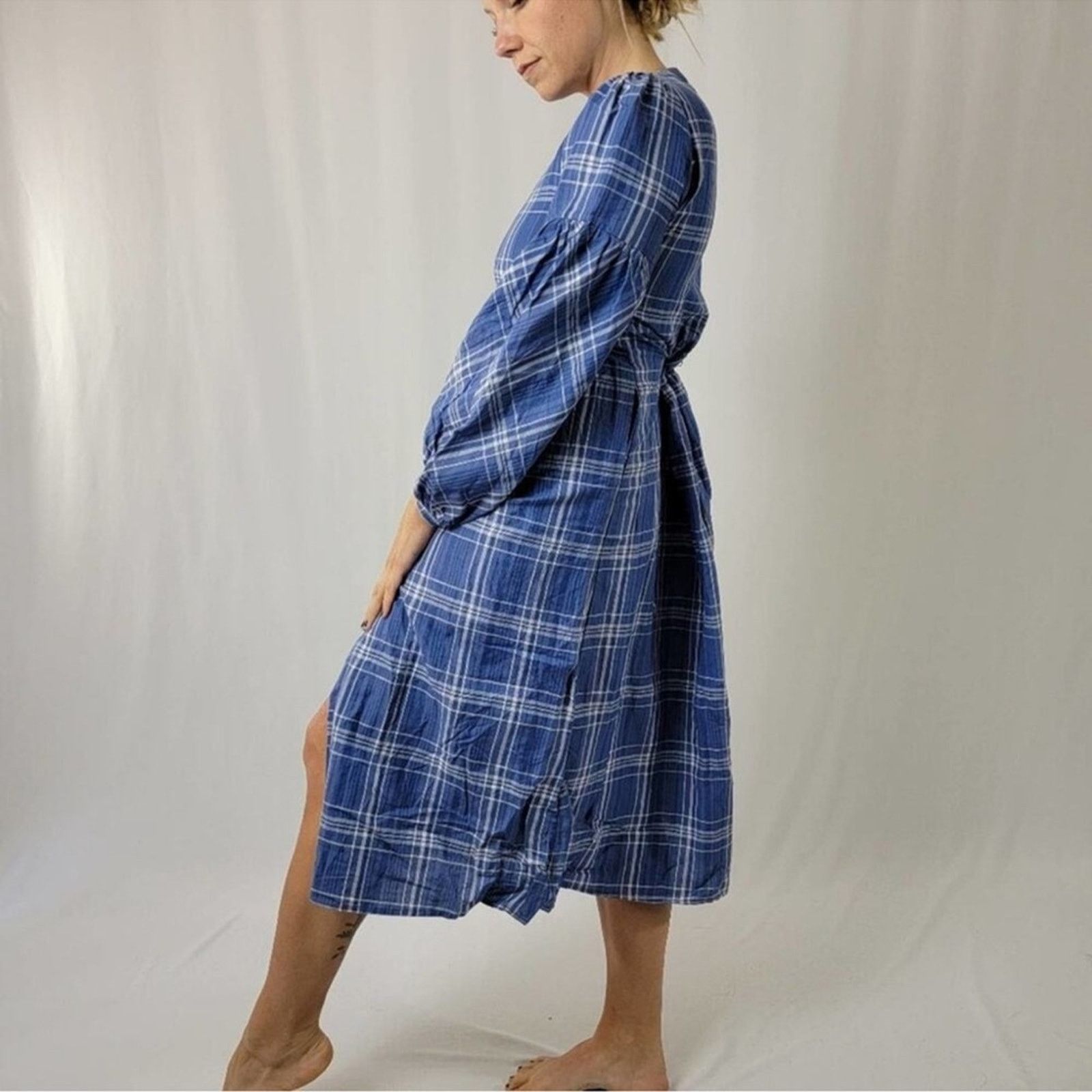 Zara Zara Blue Plaid Dress Size M / US 6-8 / IT 42-44 - 8 Thumbnail