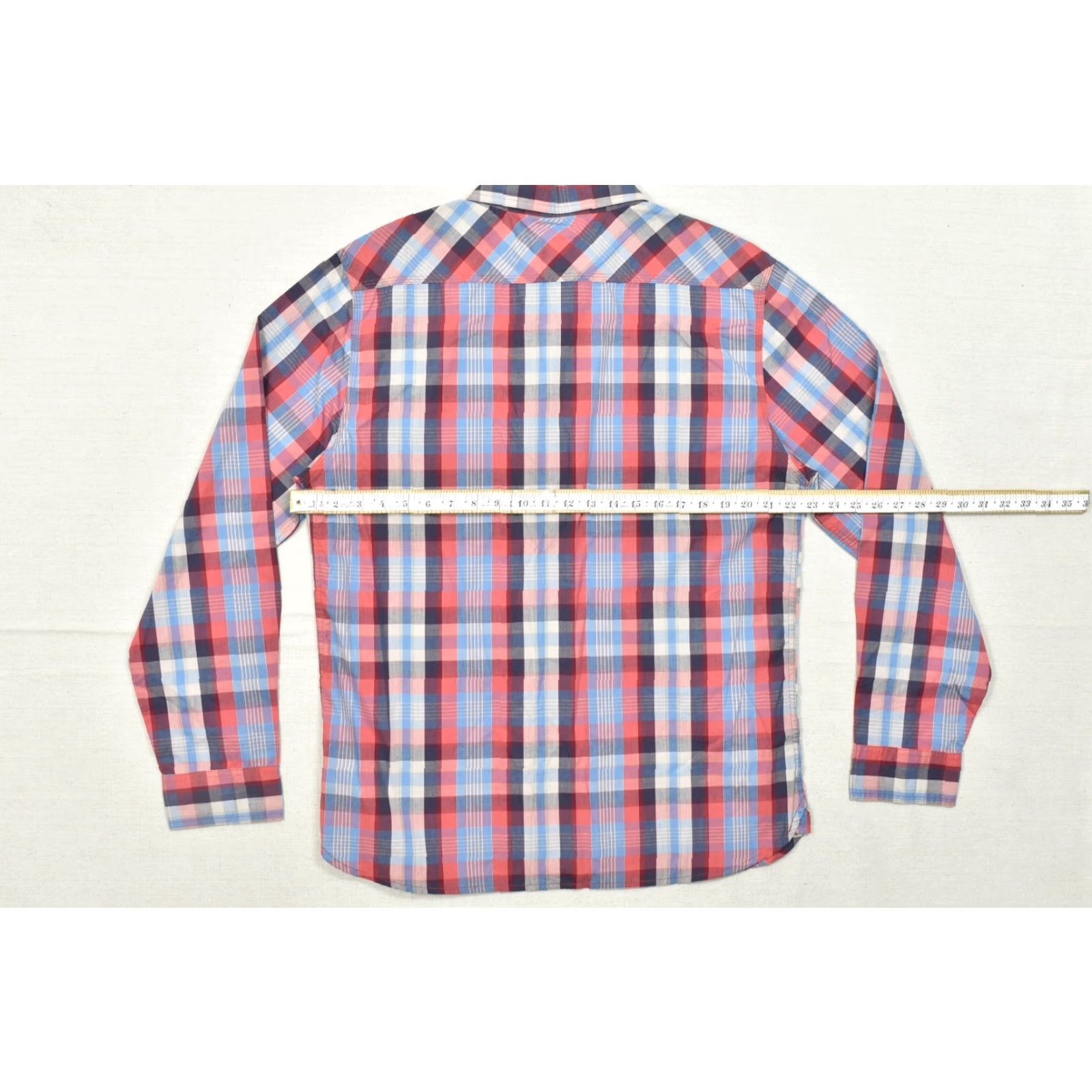 Levi's Levi's Mens XL Button Up Shirt Plaid Long Sleeve Cotton Blue Red Standard Fit Casual Size US XL / EU 56 / 4 - 3 Thumbnail