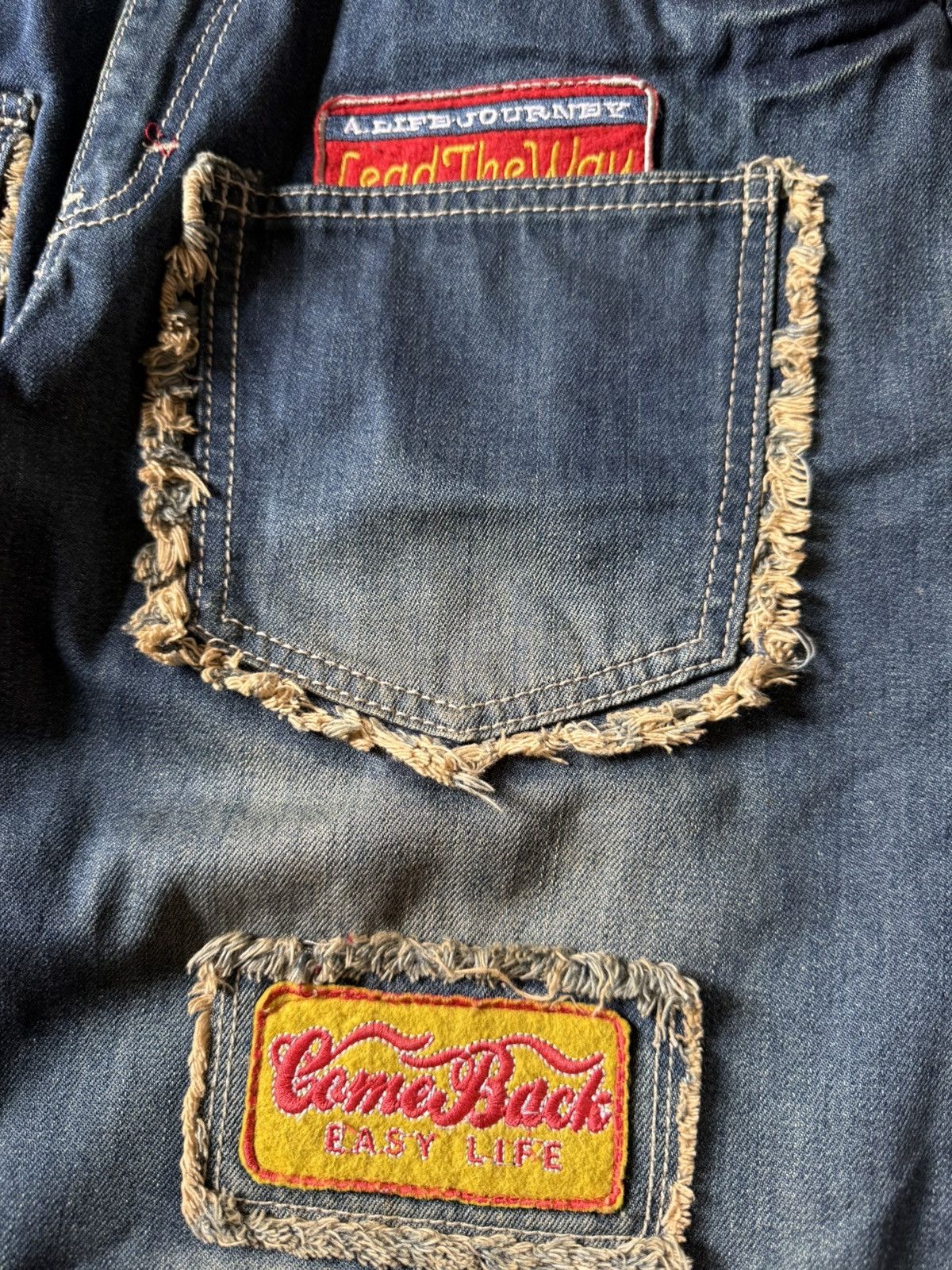 Japanese Brand Vomanie Japan Patch Work Frayed Details Baggy Fit Jeans Size US 32 / EU 48 - 10 Thumbnail