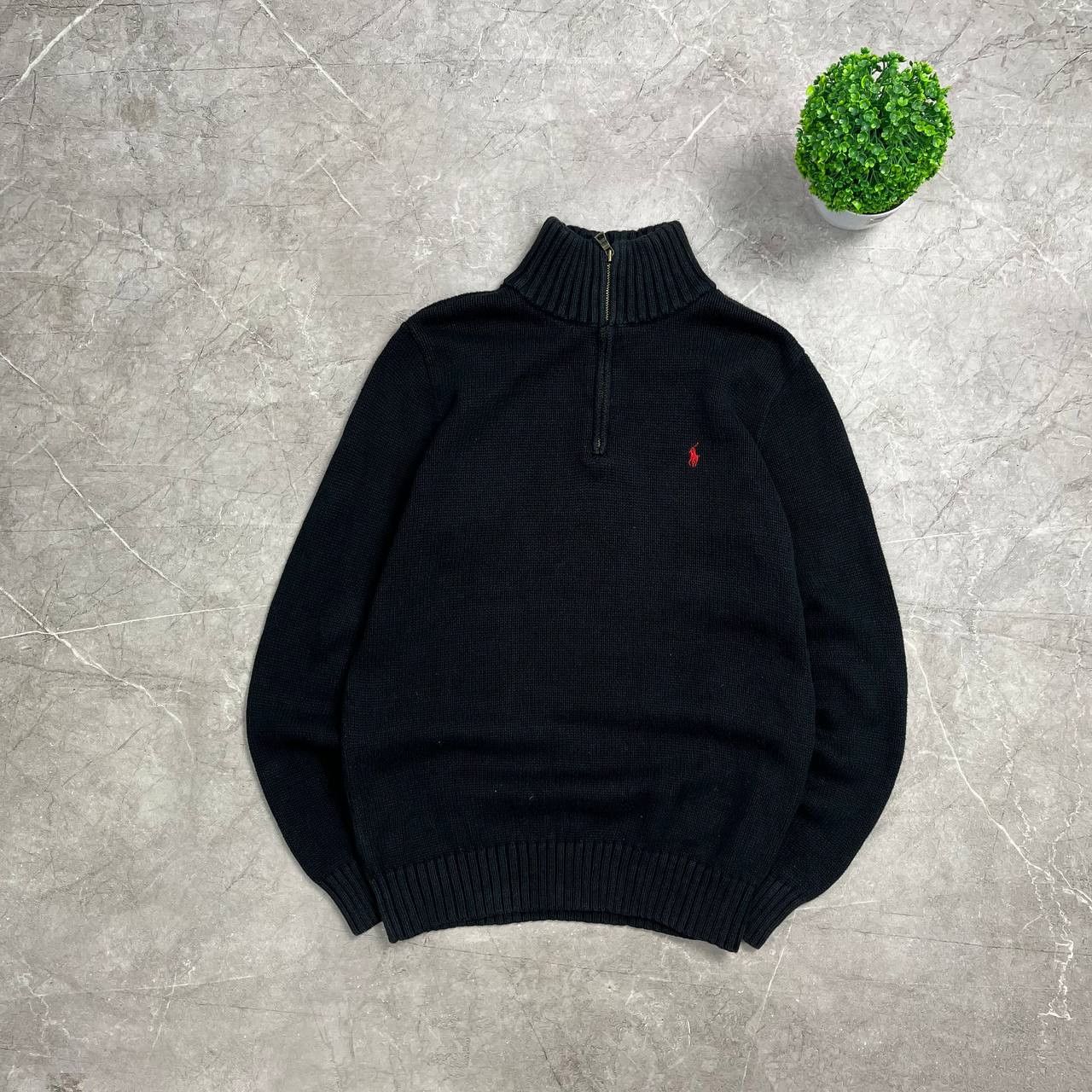 Japanese Brand Black Polo Raplh Lauren Black 1/4 Zip Sweatshirt Size M Size US M / EU 48-50 / 2 - 1 Thumbnail