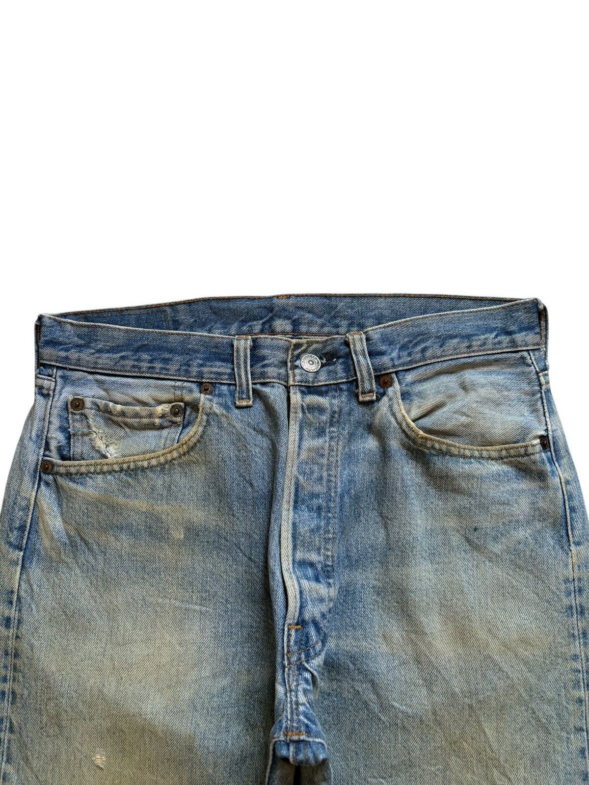 Levi's Vintage 70s Levis 501 Bartacks Mud Wash Jeans Button #2 Size US 31 - 4 Thumbnail