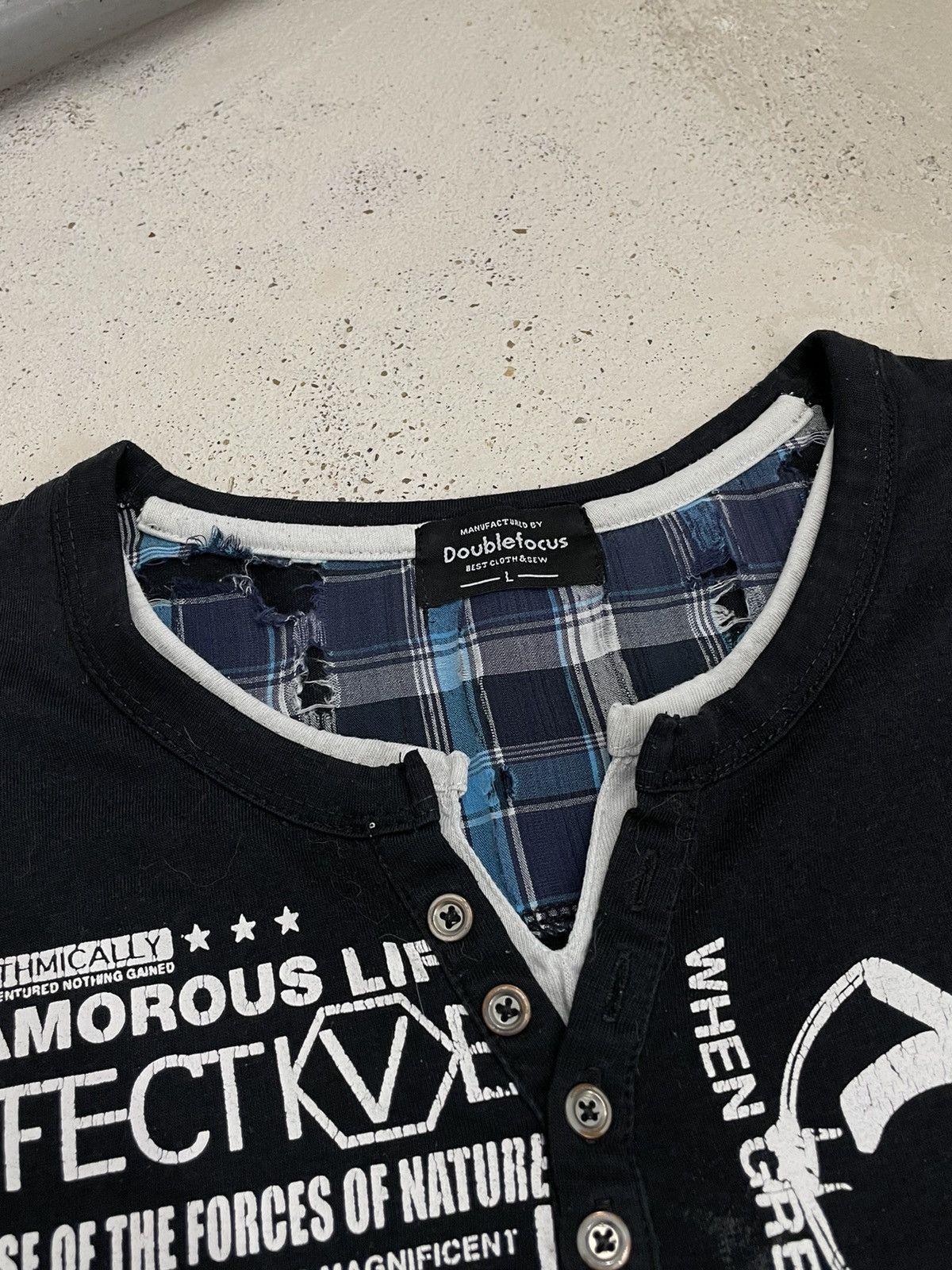 Japanese Brand Doublefocus Glamorous Life Gothic Y2K Graffiti Layered Size US L / EU 52-54 / 3 - 9 Thumbnail