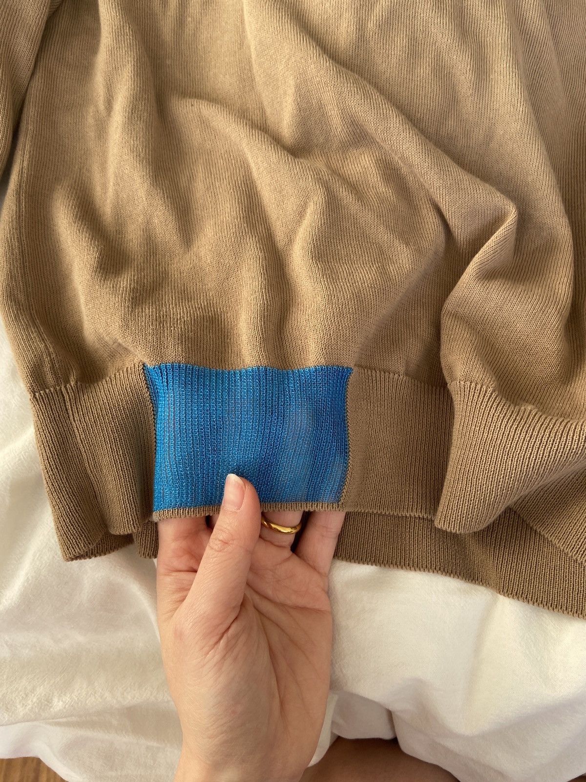 OAMC OAMC Tan and blue patchwork sweaters Size US S / EU 44-46 / 1 - 4 Thumbnail